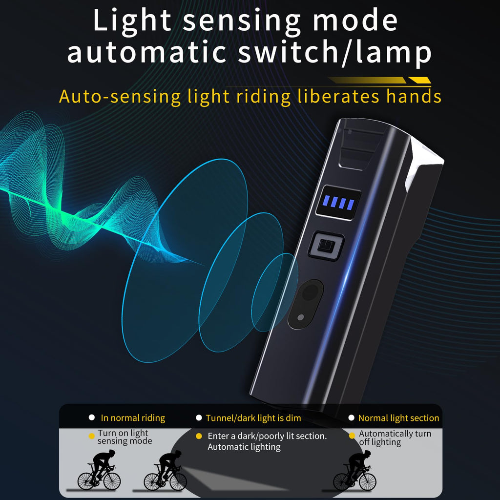 Luci Bici Ricaricabili USB,Luci Bicicletta LED Potenti Super Luminoso 2000 Lumens Luce Bici Anteriore e Posteriore ，Impermeabile IPX5 Set di luci per Bicicletta per Strada e Montagna