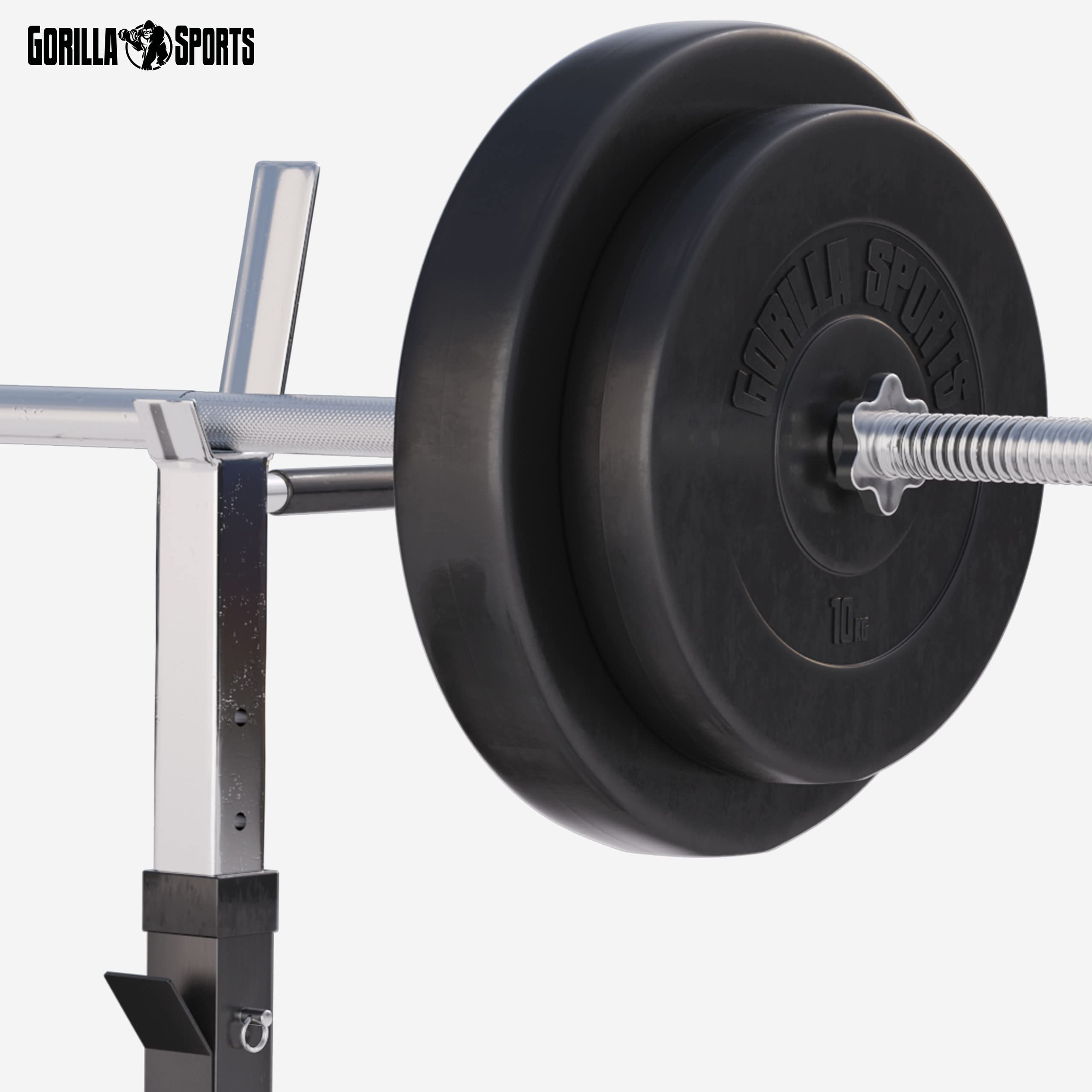 GORILLA SPORTS® Panca Pesi Multifunzione Regolabile – Pieghevole con Porta, Bilanciere e Manubri con Dischi 38/70/100 kg – Piana/Inclinata, Struttura Robusta Max 200 kg – Palestra Casa Fitness
