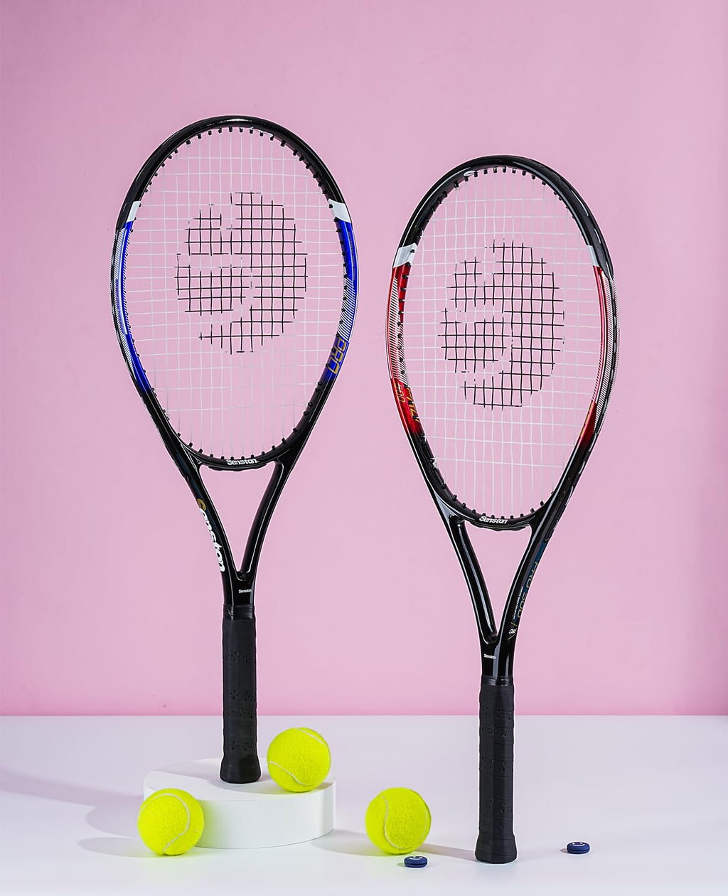 Senston Racchette da Tennis Professionali da 27" (68,5 cm), per 2 Giocatori, con copertura, overgrip da tennis, smorzatore di vibrazioni