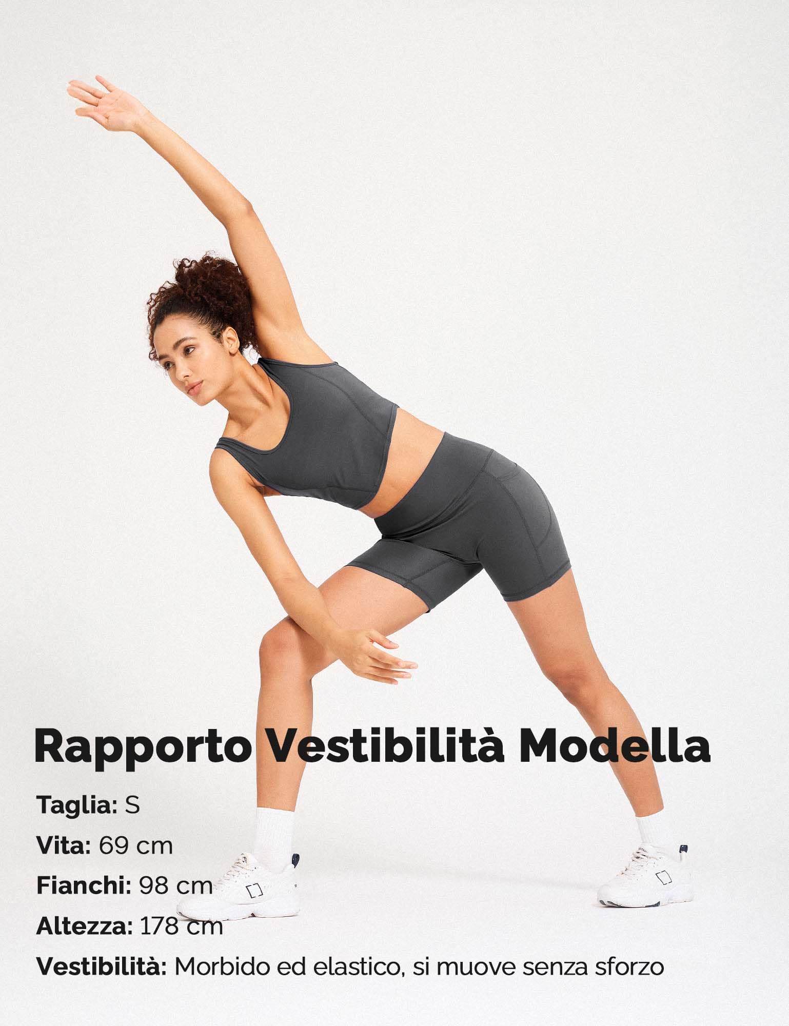 Yogaration Pantaloncini Palestra Donna, Shorts Sportivi Vita Alta con Tasche, Leggins Corti Push up Senza Cuciture per Yoga Fitness Gym Sport Estivi