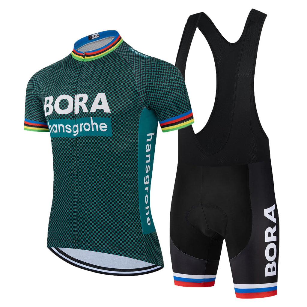Abbigliamento Ciclismo da Uomo Maniche Corte Completo Bici Completo Ciclismo Manica Corta Tuta Ciclismo Uomo Pantaloncini con Bretelle in Gel 3D Traspirante e ad Asciugatura Rapida
