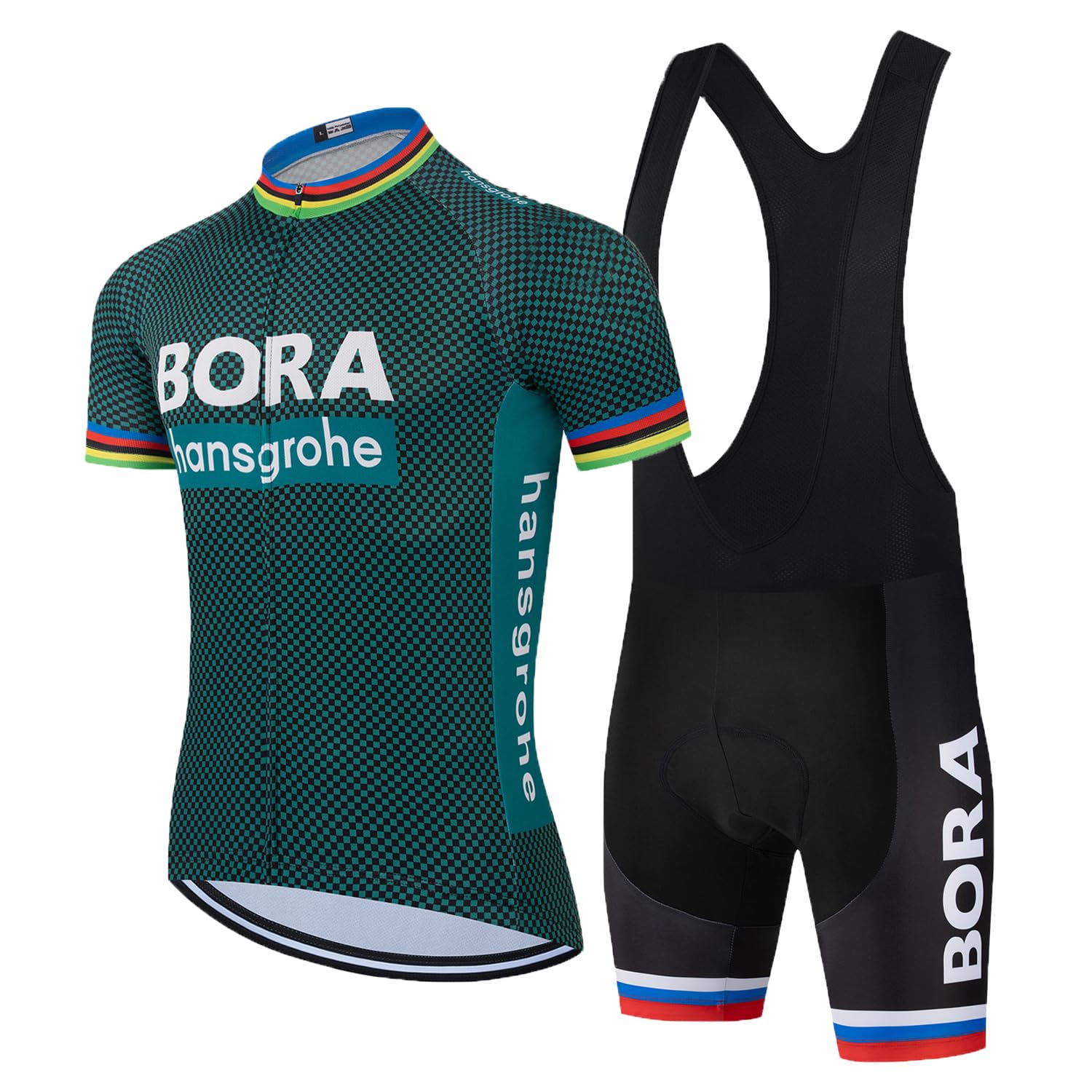 Abbigliamento Ciclismo da Uomo Maniche Corte Completo Bici Completo Ciclismo Manica Corta Tuta Ciclismo Uomo Pantaloncini con Bretelle in Gel 3D Traspirante e ad Asciugatura Rapida