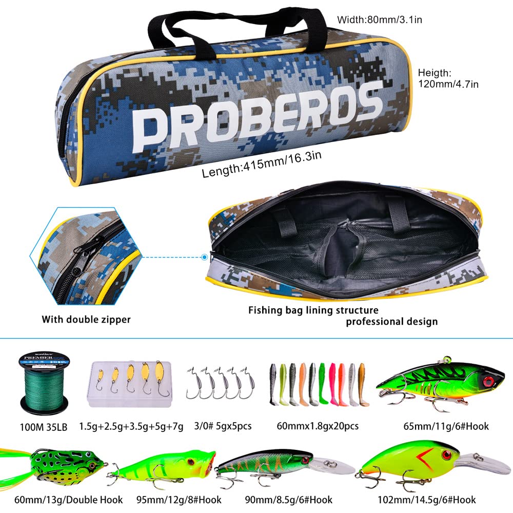 Canna da pesca e mulinello Combo, canna da pesca telescopica in fibra di carbonio da 2,1 m con mulinello da spinning/baitcasting, set di attrezzatura da pesca in acqua salata d'acqua dolce ghiaccio