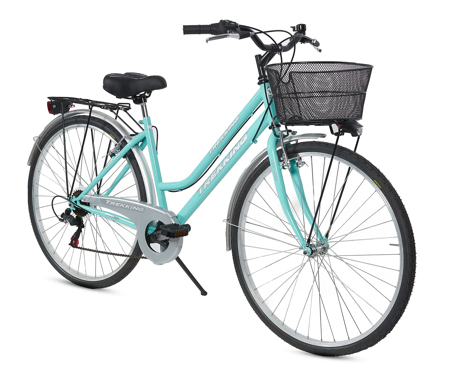 MADICKS Bicicletta Donna da Passeggio Olanda Misura 28 Bici da città Vintage retrò con Cestino Tiffany Turchese Con Cambio