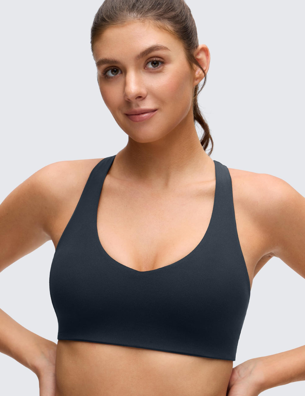 CRZ YOGA Butterluxe Donna V Collo Sportivo Reggiseni di Sostegno Racerback Imbottito Yoga Top