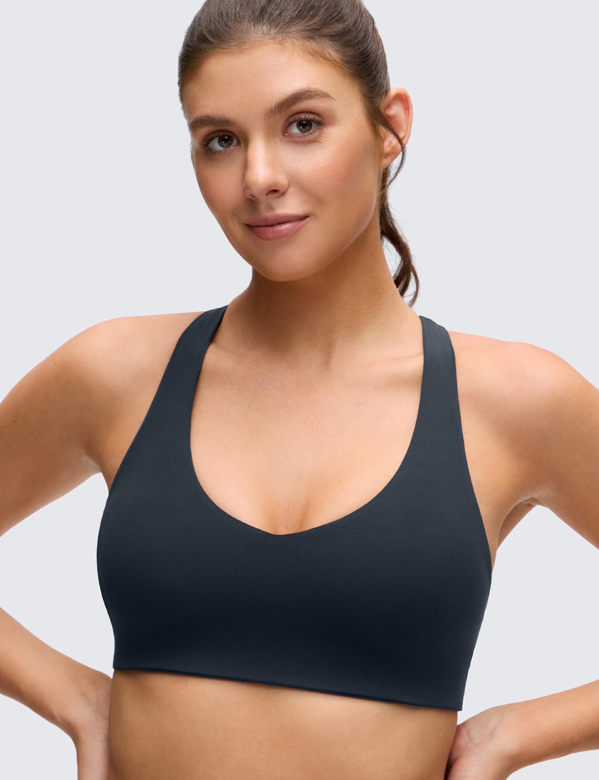 CRZ YOGA Butterluxe Donna V Collo Sportivo Reggiseni di Sostegno Racerback Imbottito Yoga Top