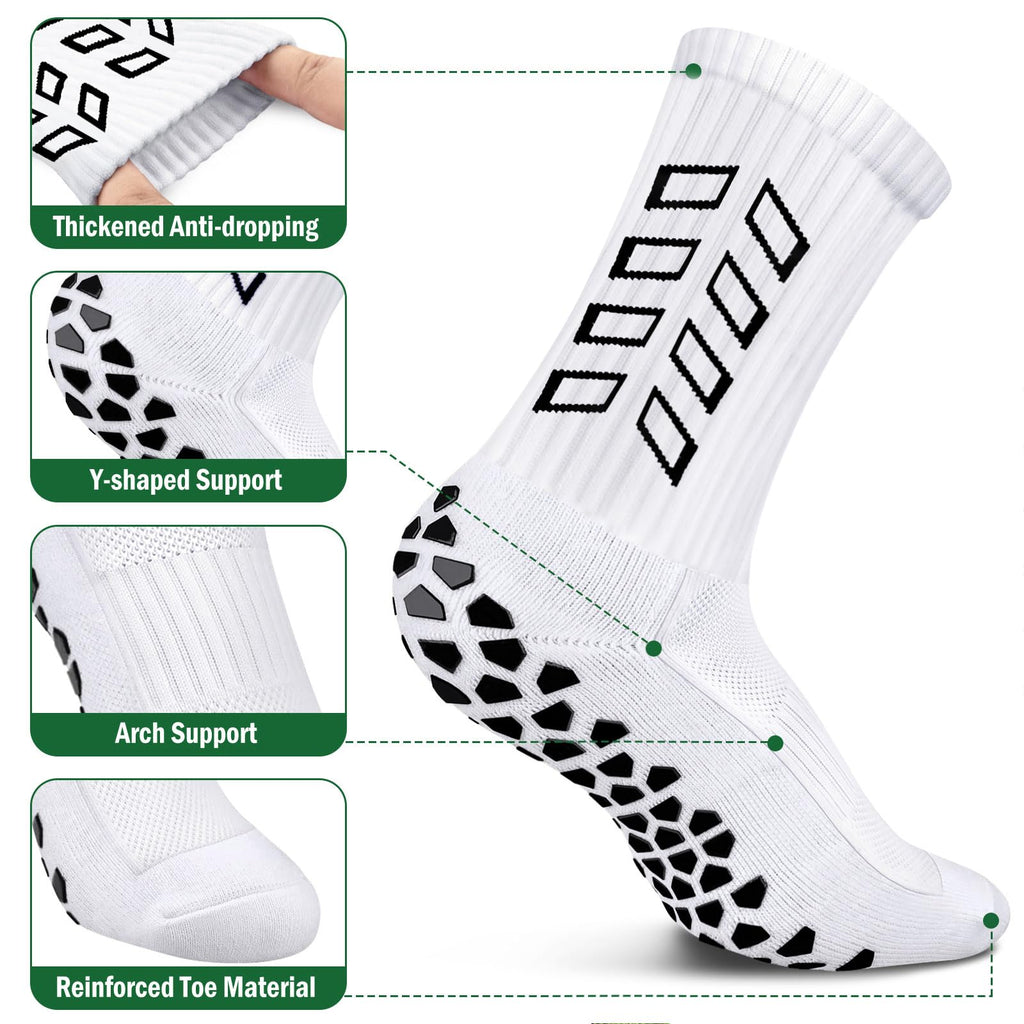 Calze Calcio Antiscivolo Uomo 37-45 Calze Antiscivolo Calcio Anti Vesciche Addensare Cotone Calzini Sportivi Donna Traspirante Calzini Grip Calcio per Ciclismo Trekking