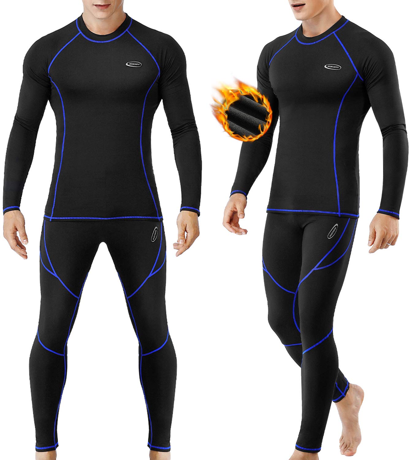 MOBIUSPHY Biancheria Intima Termica Uomo Biancheria Funzionale Uomo con Funzione Quick Dry Sportiva Set di Biancheria Intima Base Layer Traspirante Riscaldante per attività