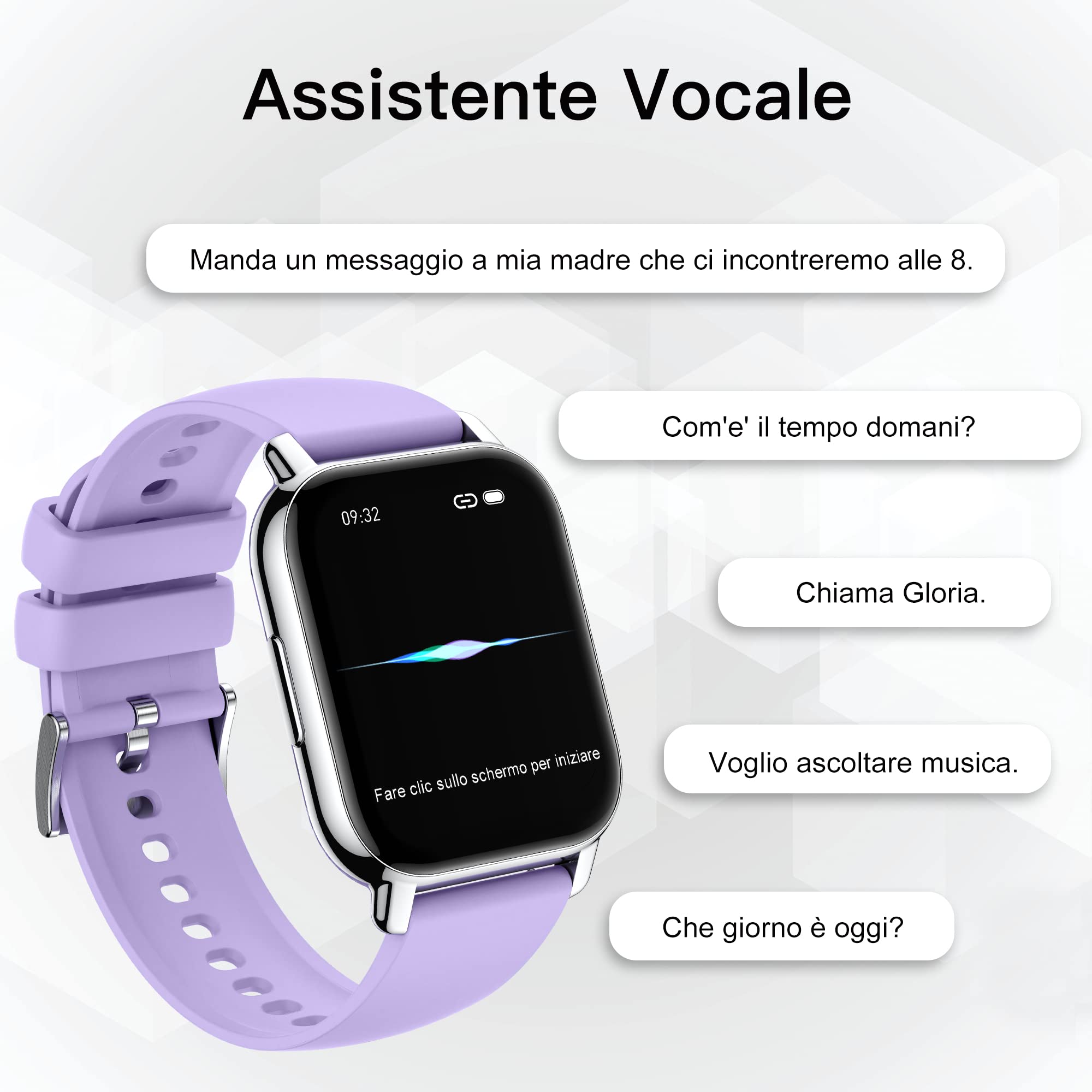 Popglory Smartwatch Uomo Donna Chiamate e Whatsapp, AI Orologio Contapassi 100+ Sports, Assistente, Salute 24/7, Pressione Sanguigna, Cardiofrequenzimetro, SpO2 Sonno, 2 Cinturini per Android iOS
