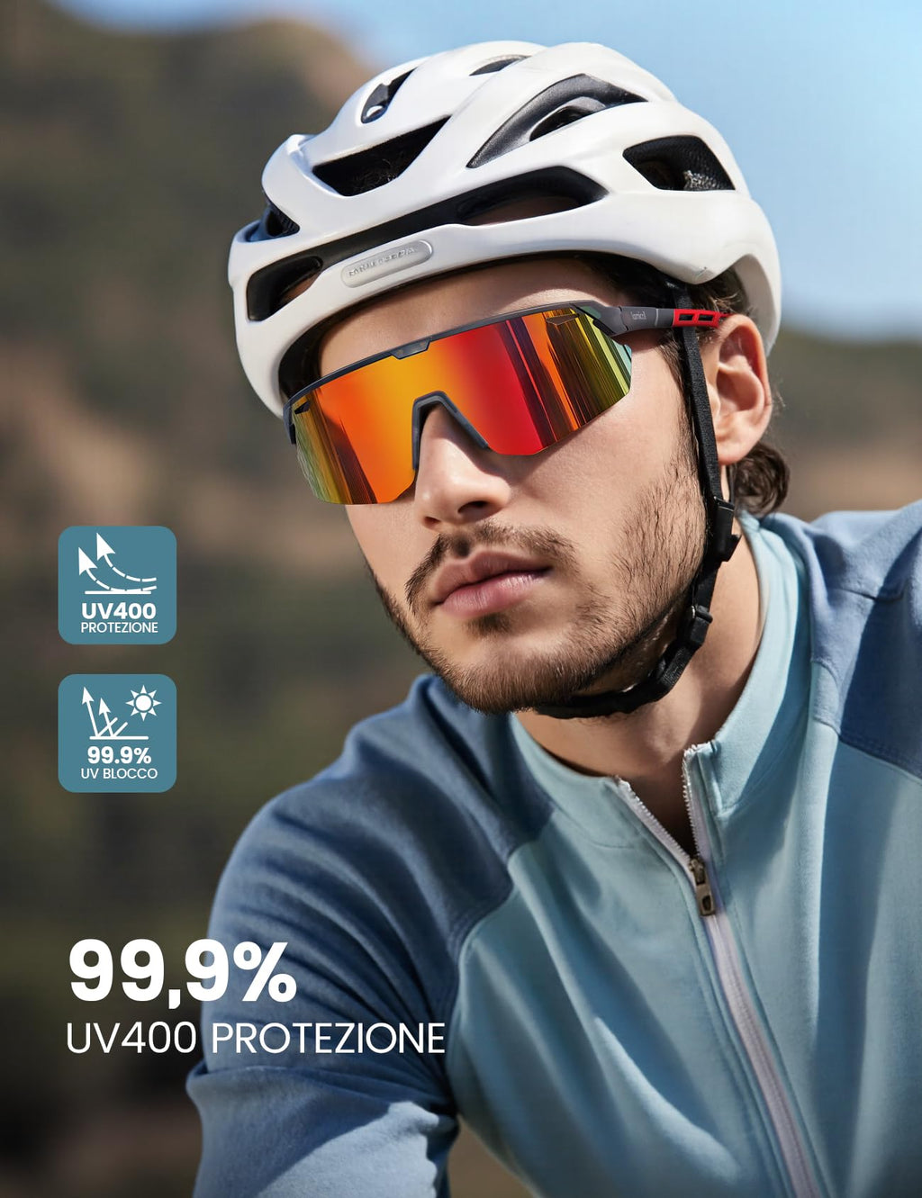 Lamicall Occhiali da Sole Ciclismo Polarizzati, [24g Ultraleggero] Anti-UV400, TR90-Telaio, Nasello Regolabile, Occhiali da Sole Sportivi per Uomo e Donna, per Pesca/Corsa/Sport all'Aperto