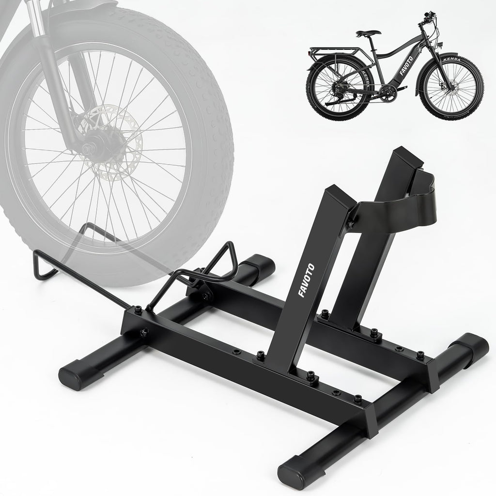 Favoto Cavalletto per E-Bike e Biciclette - Supporto da Pavimento per Bici Elettriche e Tradizionali da 20-29 Pollici Corsa Mountain Capacità Massima 38kg Nero