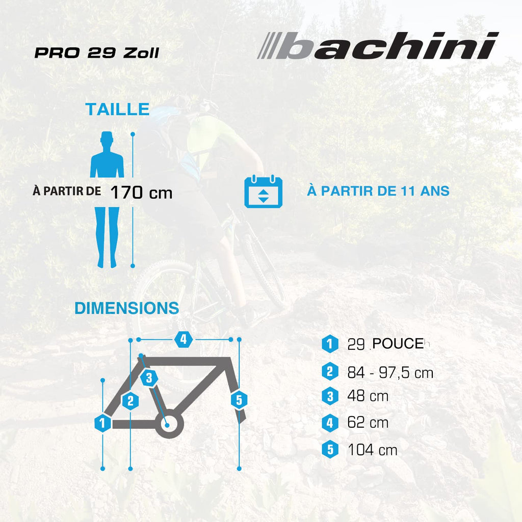 Multibrand Bachini PRO Mountain Bike da 26/27.5/29 pollici, V-Brake, unisex, adatta per 165–190 cm