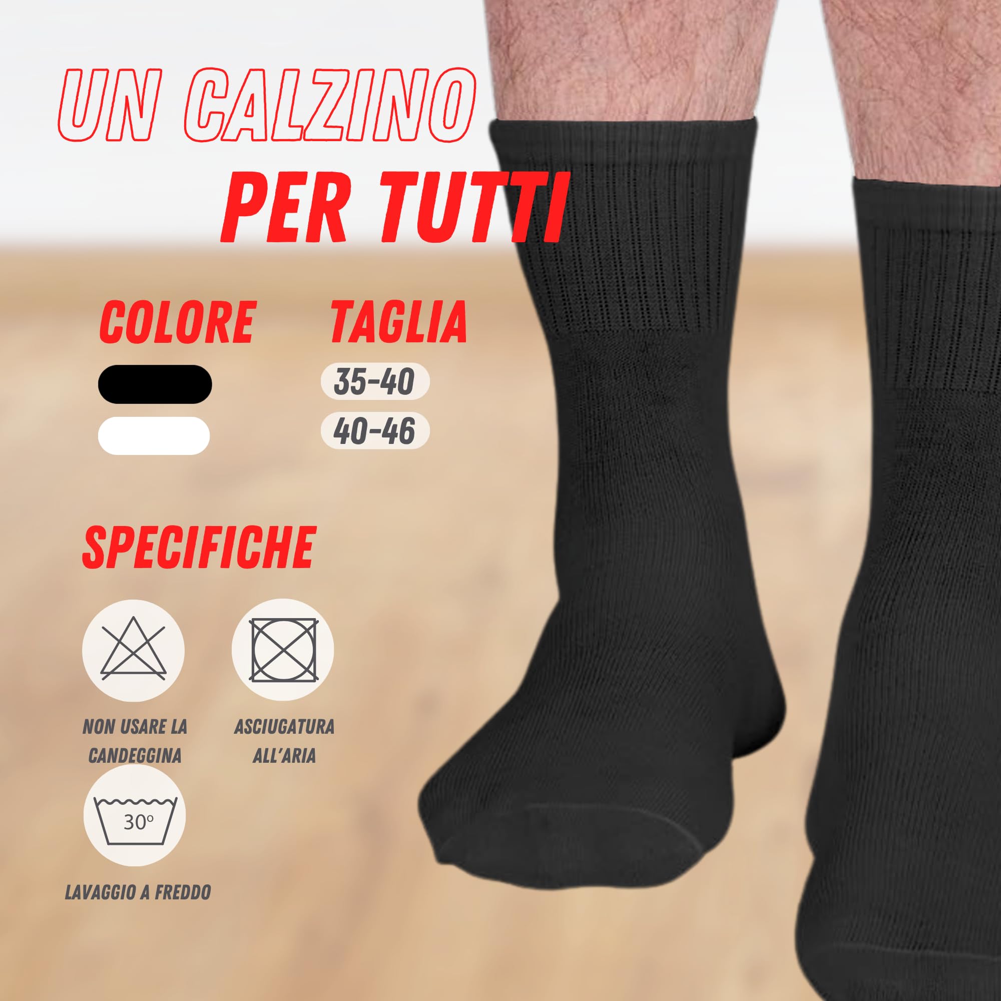 6 Paia Calzini sportivi uomo | Calzini sportivi donna | Calzini running uomo | Calzini running donna