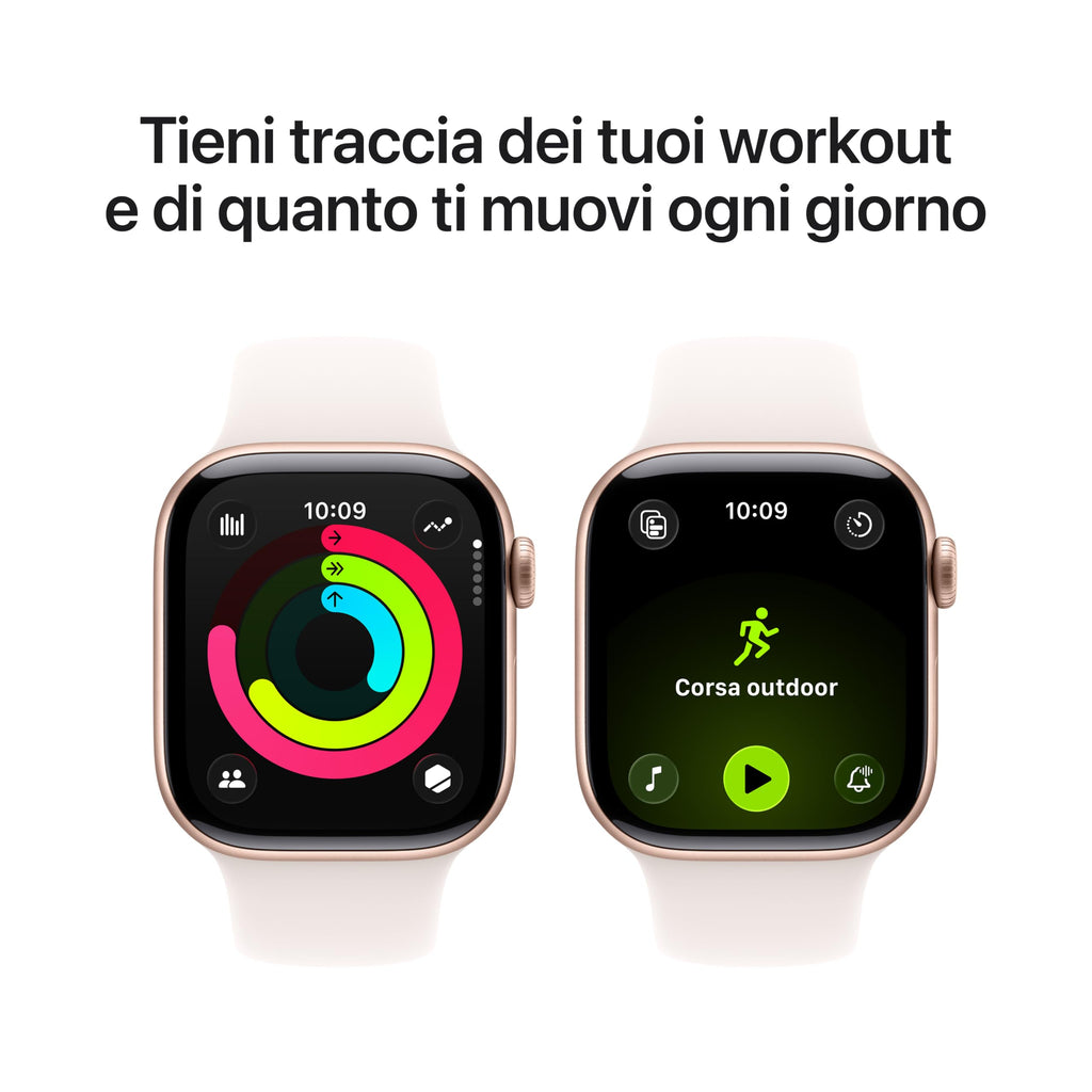 Apple Watch Series 11 GPS, Cassa 46 mm in alluminio Jet Black con Cinturino Sport nero - M/L