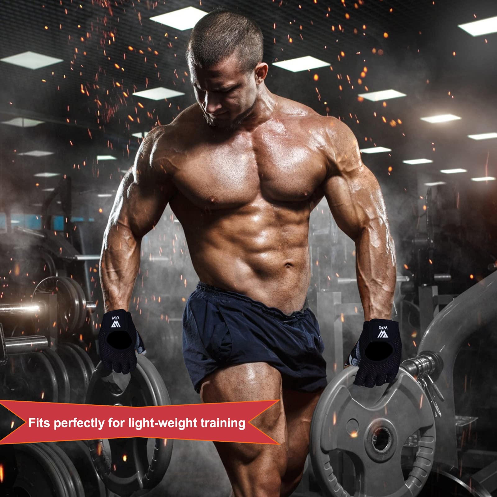 WESTWOOD FOX Guanti da fitness traspiranti e antiscivolo, per uomo e donna, per sollevamento pesi, bodybuilding, palestra, crossfit, allenamento con i pesi