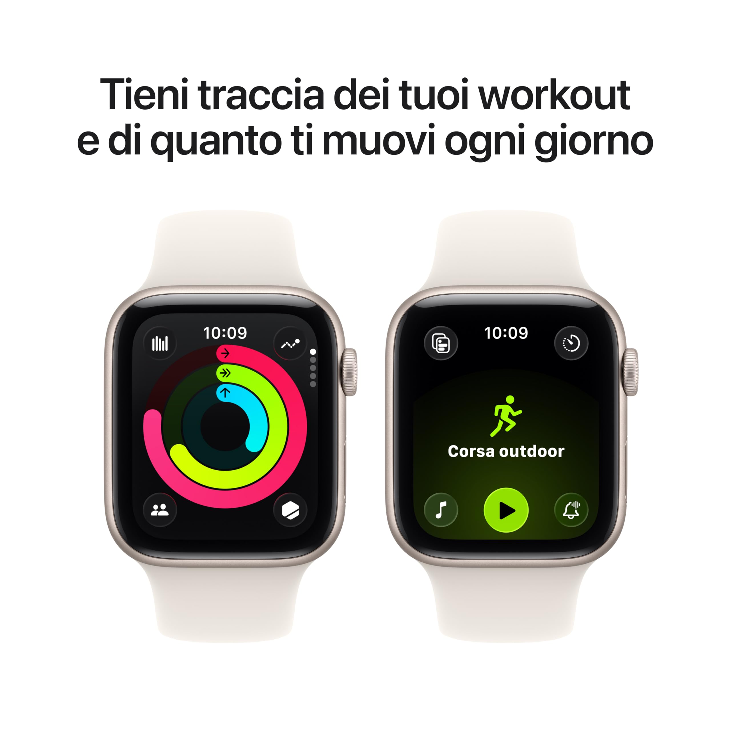 Apple Watch SE 3 GPS, Cassa 40 mm in alluminio galassia con Cinturino Sport galassia - S/M