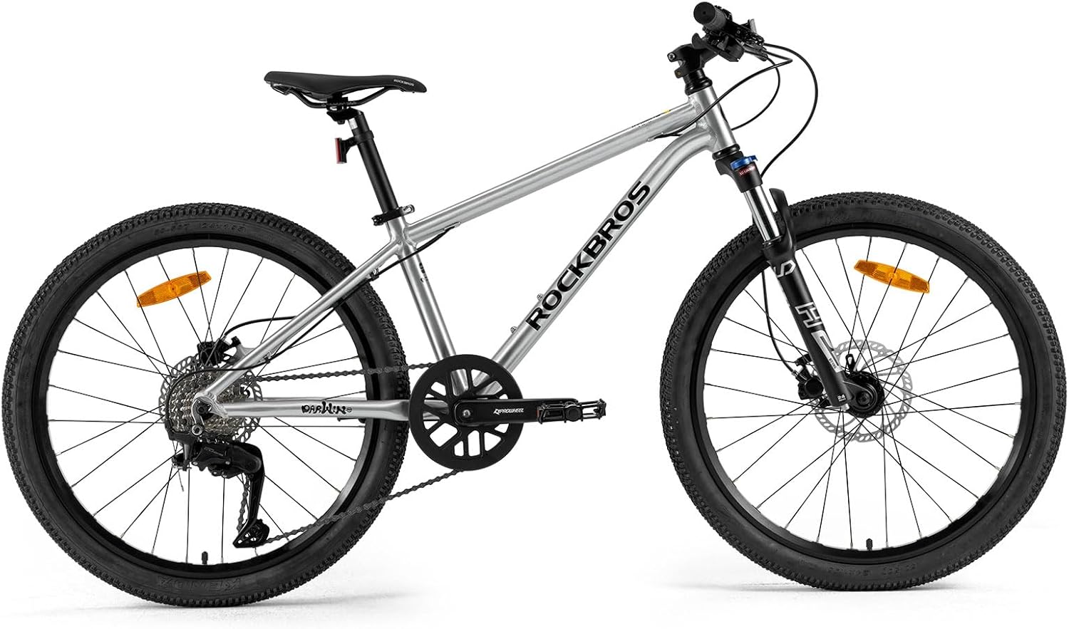 ROCKBROS Darwin Ⅳ Bicicletta Bambini 24 Pollici, MTB con Telaio in Alluminio, Cambio a 9 Velocità, Mountain bike per Ragazzi Ragazze 9-14 anni