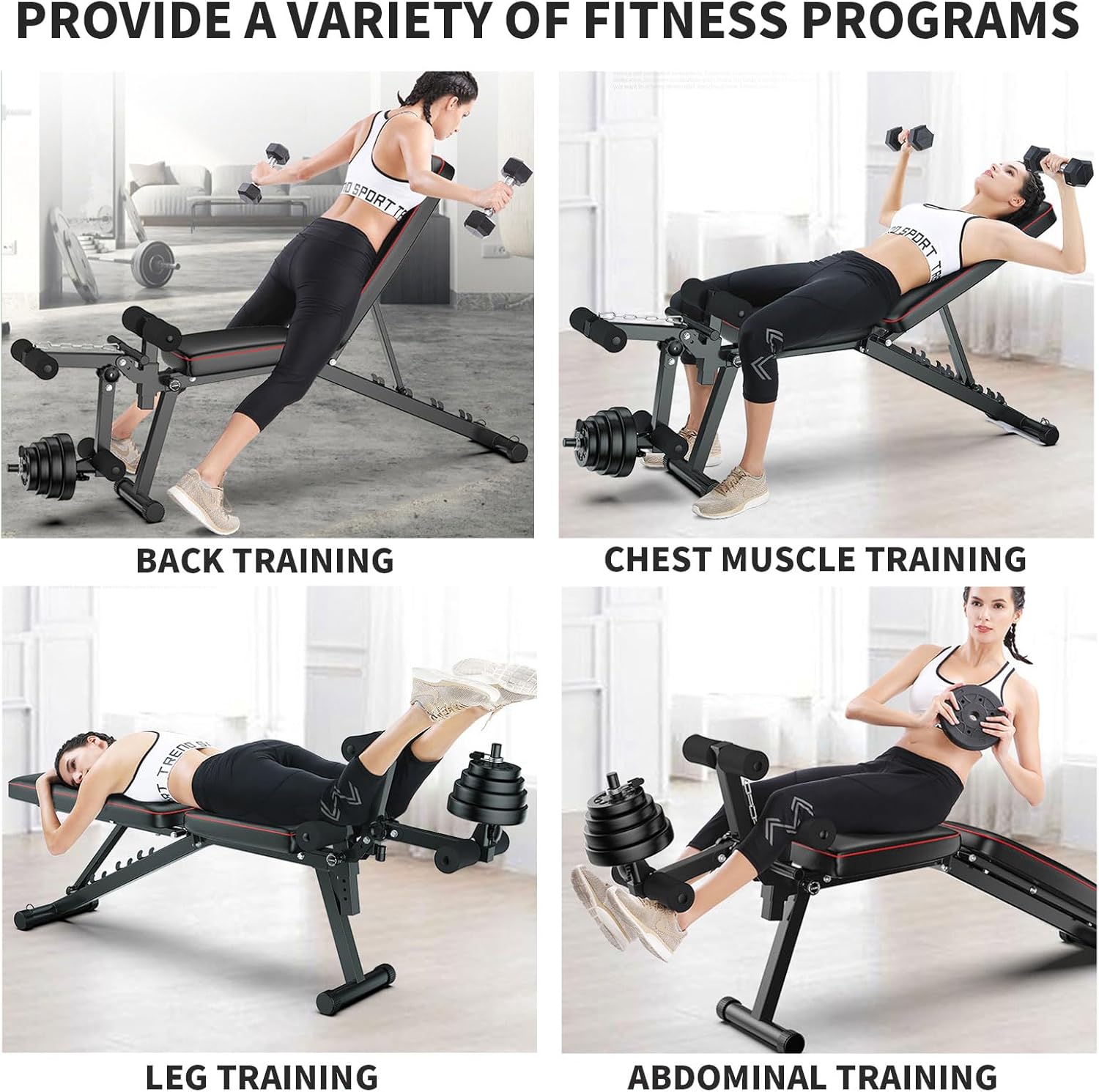Banc de Musculation Multifonction Réglable sur 5 Niveaux Inclinable Jusqu'à 190° Banc Plat Réglable 200kg Capacité de Poids pour la Maison et la Salle de Sport