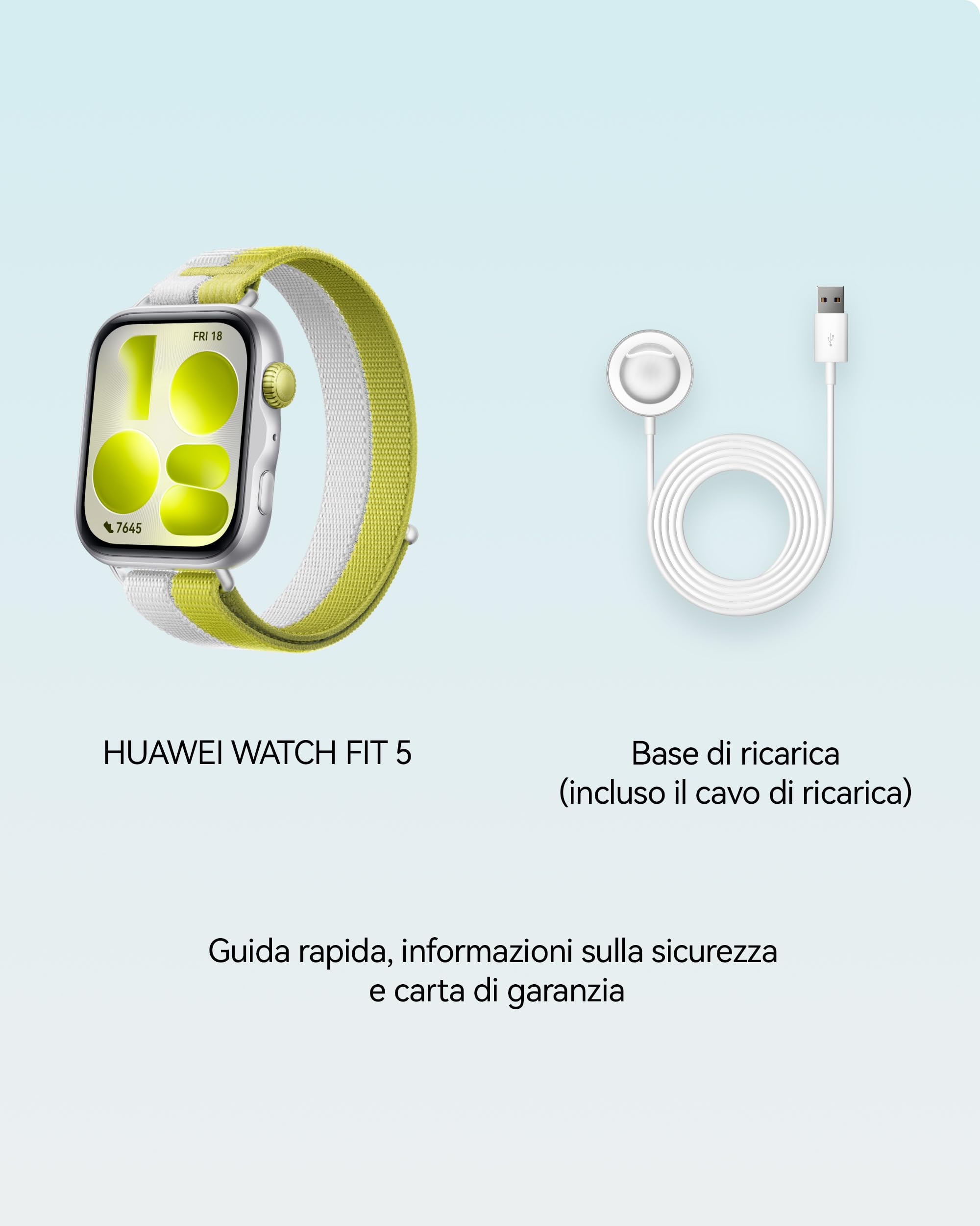 HUAWEI WATCH FIT 5 Smartwatch, Schermo AMOLED HD da 1,82", Design Raffinato, Pagamento NFC, Rilevamento Cadute, Batteria a lunga durata, Monitoraggio della salute, 5 ATM, Android & iOS, Nero