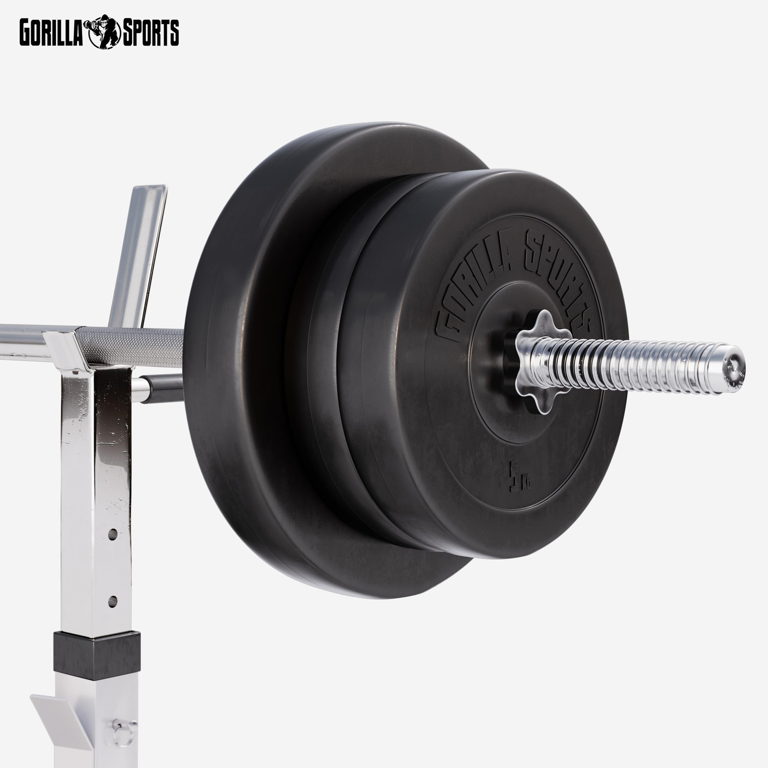 GORILLA SPORTS® Panca Pesi Multifunzione Regolabile – Pieghevole con Porta, Bilanciere e Manubri con Dischi 38/70/100 kg – Piana/Inclinata, Struttura Robusta Max 200 kg – Palestra Casa Fitness