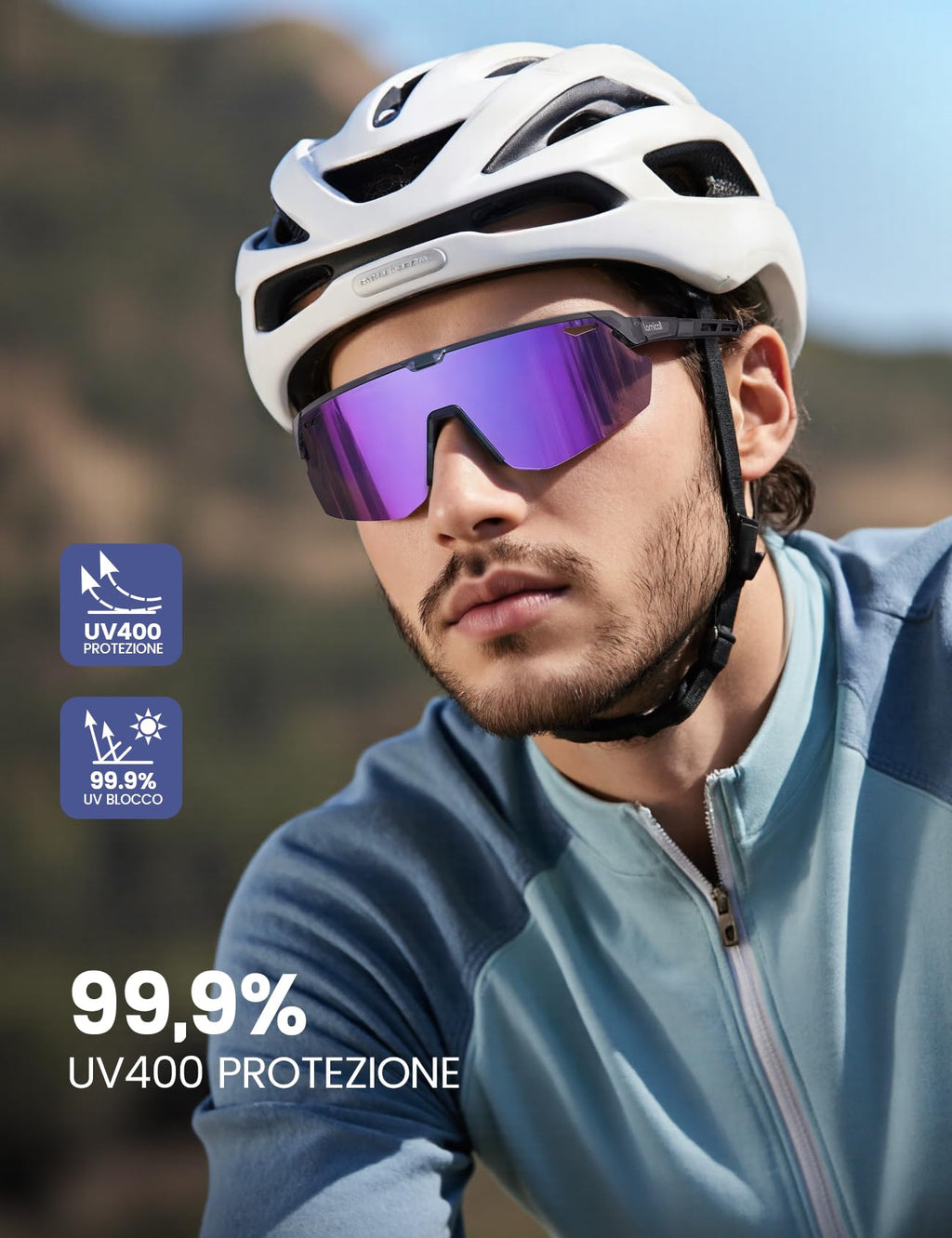 Lamicall Occhiali da Sole Ciclismo Polarizzati, [24g Ultraleggero] Anti-UV400, TR90-Telaio, Nasello Regolabile, Occhiali da Sole Sportivi per Uomo e Donna, per Pesca/Corsa/Sport all'Aperto