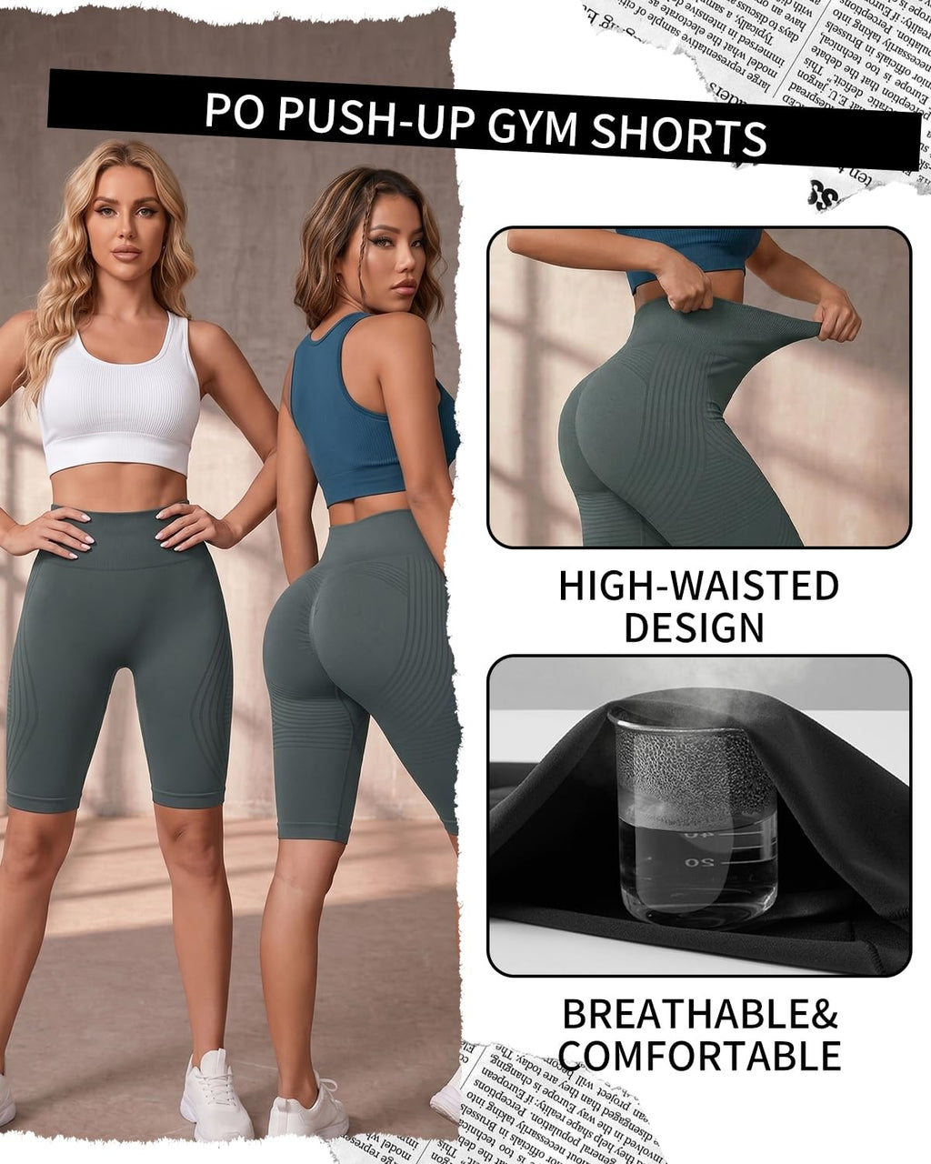 Leggins Anticellulite Donna, Leggings Sportivi Lunghi Compressione Push Up Glutei, Vita Alta Opachi Yoga Pilates Fitness