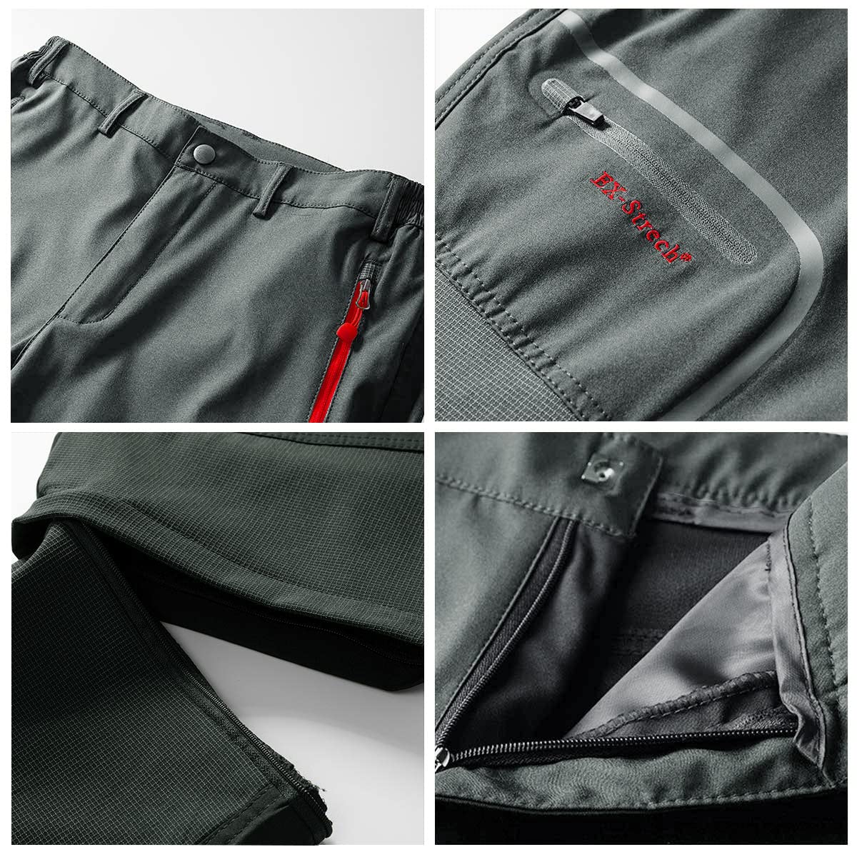 Zoerea Pantaloni Trekking Uomo Asciugare Rapidamente Traspiranti Convertibile Pantaloncini Primavera Estate Sottile All'aperto Alpinismo Escursionismo Calzoni
