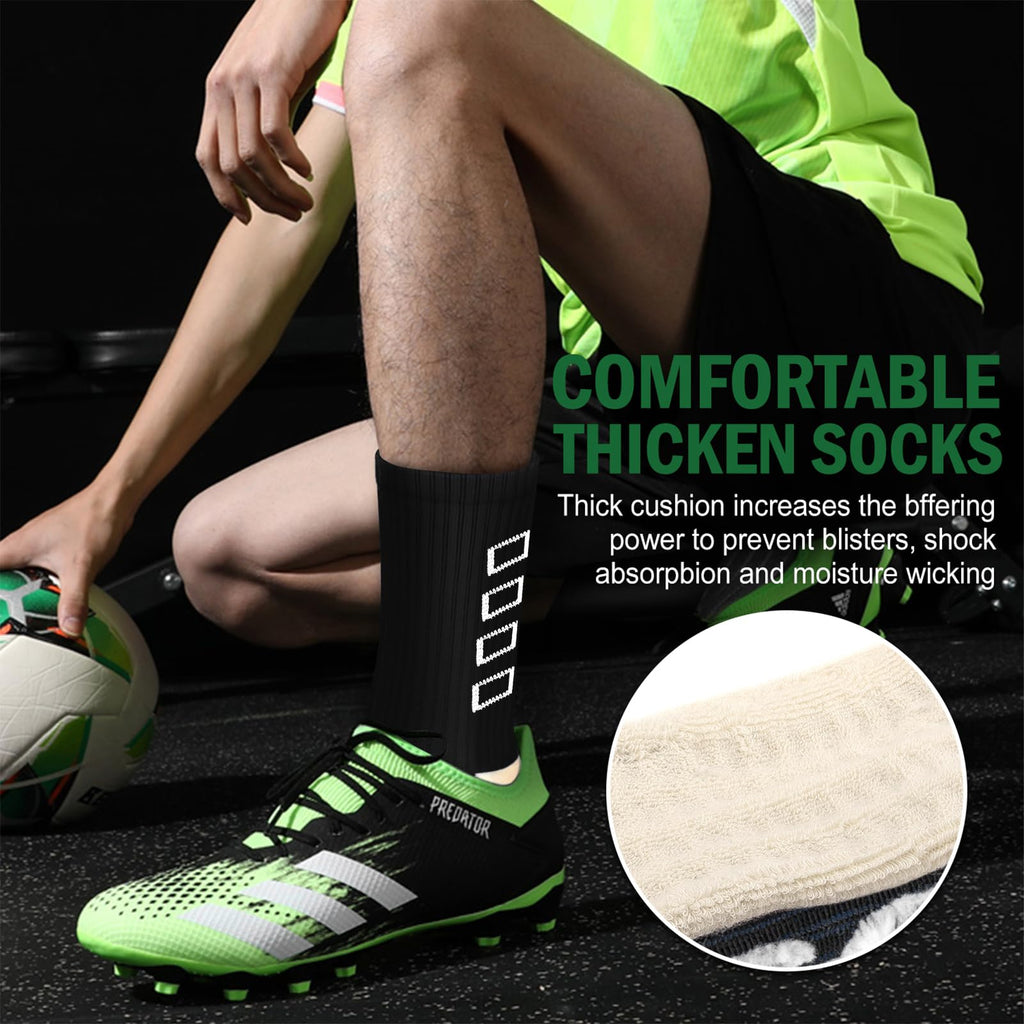 Calze Calcio Antiscivolo Uomo 37-45 Calze Antiscivolo Calcio Anti Vesciche Addensare Cotone Calzini Sportivi Donna Traspirante Calzini Grip Calcio per Ciclismo Trekking