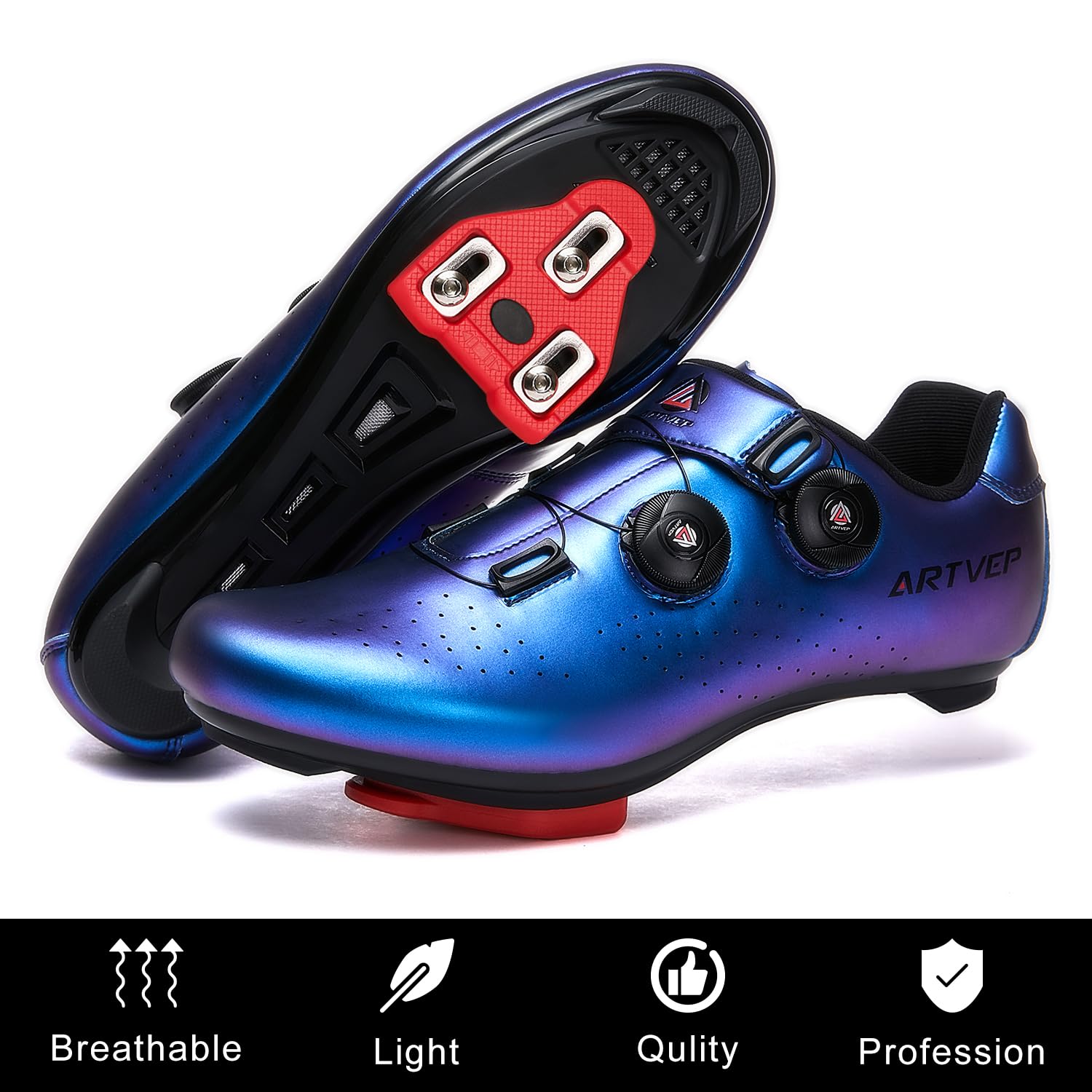 Scarpe da Ciclismo da Uomo Scarpe da Bici da Strada Compatibile con SPD e Delta Blocco Pedale Scarpe da Bicicletta Compatible with Peloton Antiscivolo Traspiranti