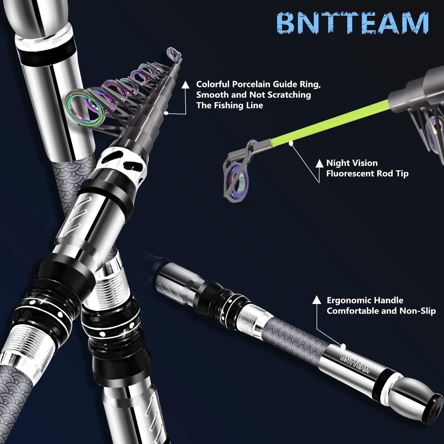 Nuova Portatile Canna da Pesca 99% Fibra di Carbonio con Punta Fluorescente Della Canna,Telescopico Super Hard Ultralight Palo da Pesca per Surf