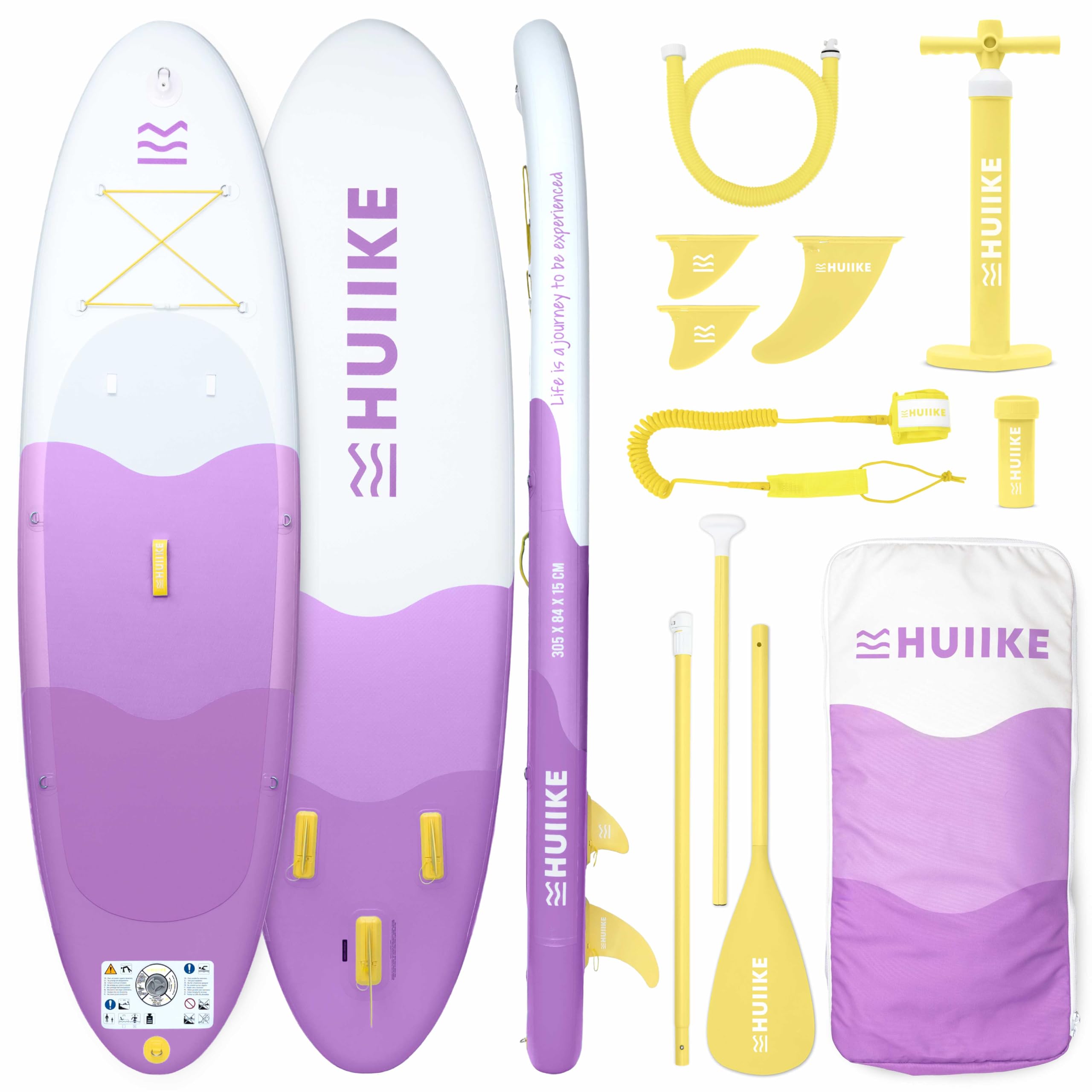HUIIKE Tavola Sup Gonfiabile Adulti con Accessori Inclusi, Pagaia, Pinne, Pompa. Stand Up Paddle Board con Grande Stabilità e Resistenza. 305 x 84 x 15 cm, Carico Massimo 130 kg
