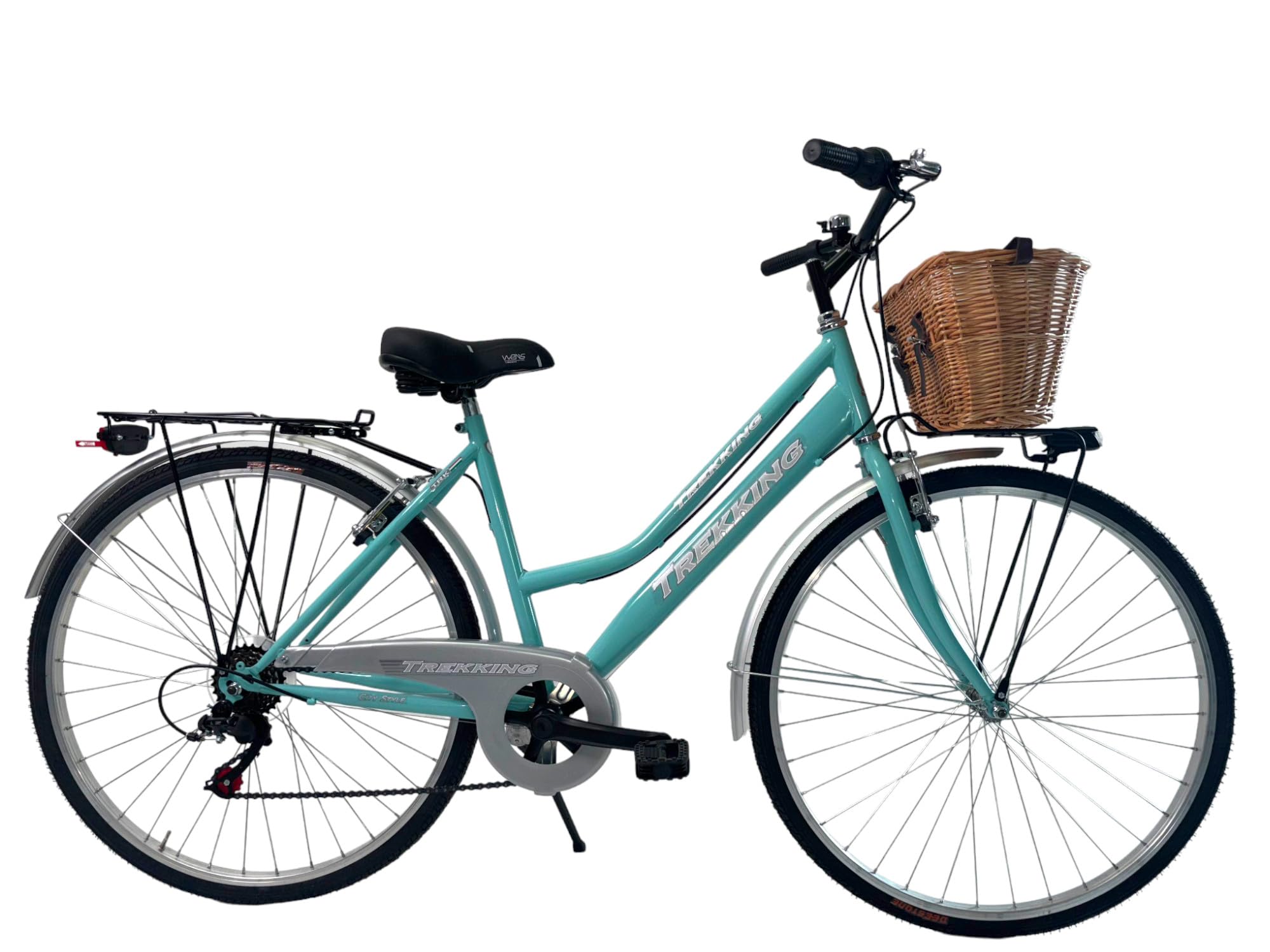 MADICKS Bicicletta Donna da Passeggio Olanda Misura 28 Bici da città Vintage retrò con Cestino Tiffany Turchese Con Cambio