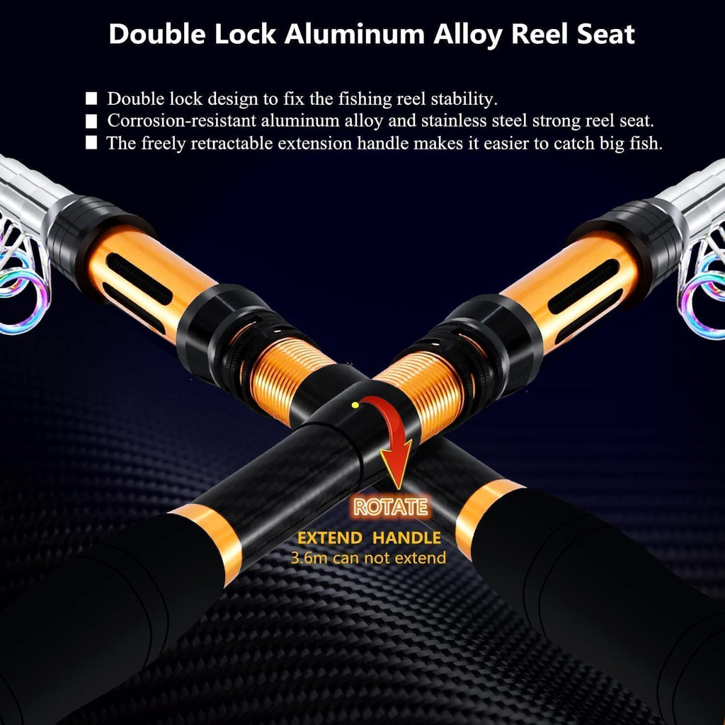 Nuova Portatile Canna da Pesca 99% Fibra di Carbonio con Punta Fluorescente Della Canna,Telescopico Super Hard Ultralight Palo da Pesca per Surf