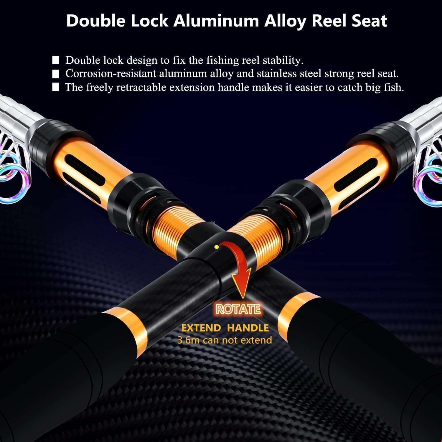 Nuova Portatile Canna da Pesca 99% Fibra di Carbonio con Punta Fluorescente Della Canna,Telescopico Super Hard Ultralight Palo da Pesca per Surf