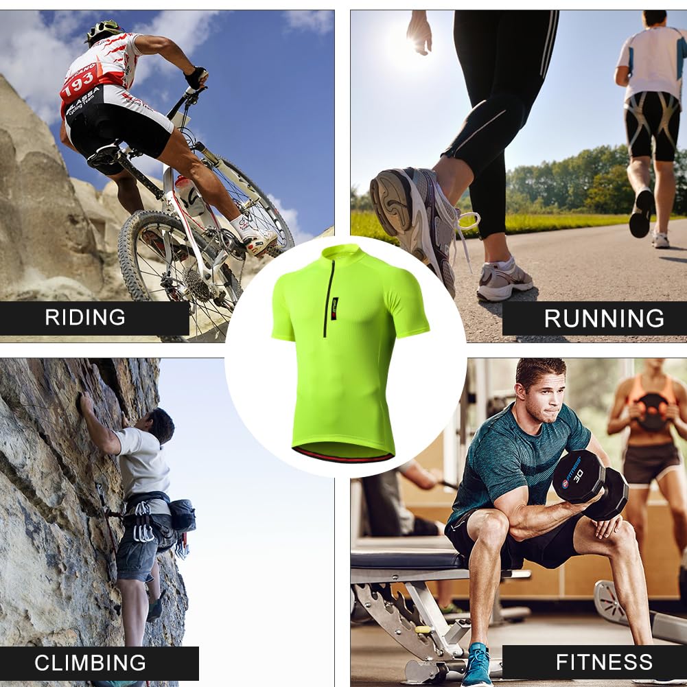 FEIXIANG Maglia Ciclismo Maniche Corte,Maglietta Mountain Bike Uomo Asciugatura Veloce T-Shirt off-Road Sportswear Estate