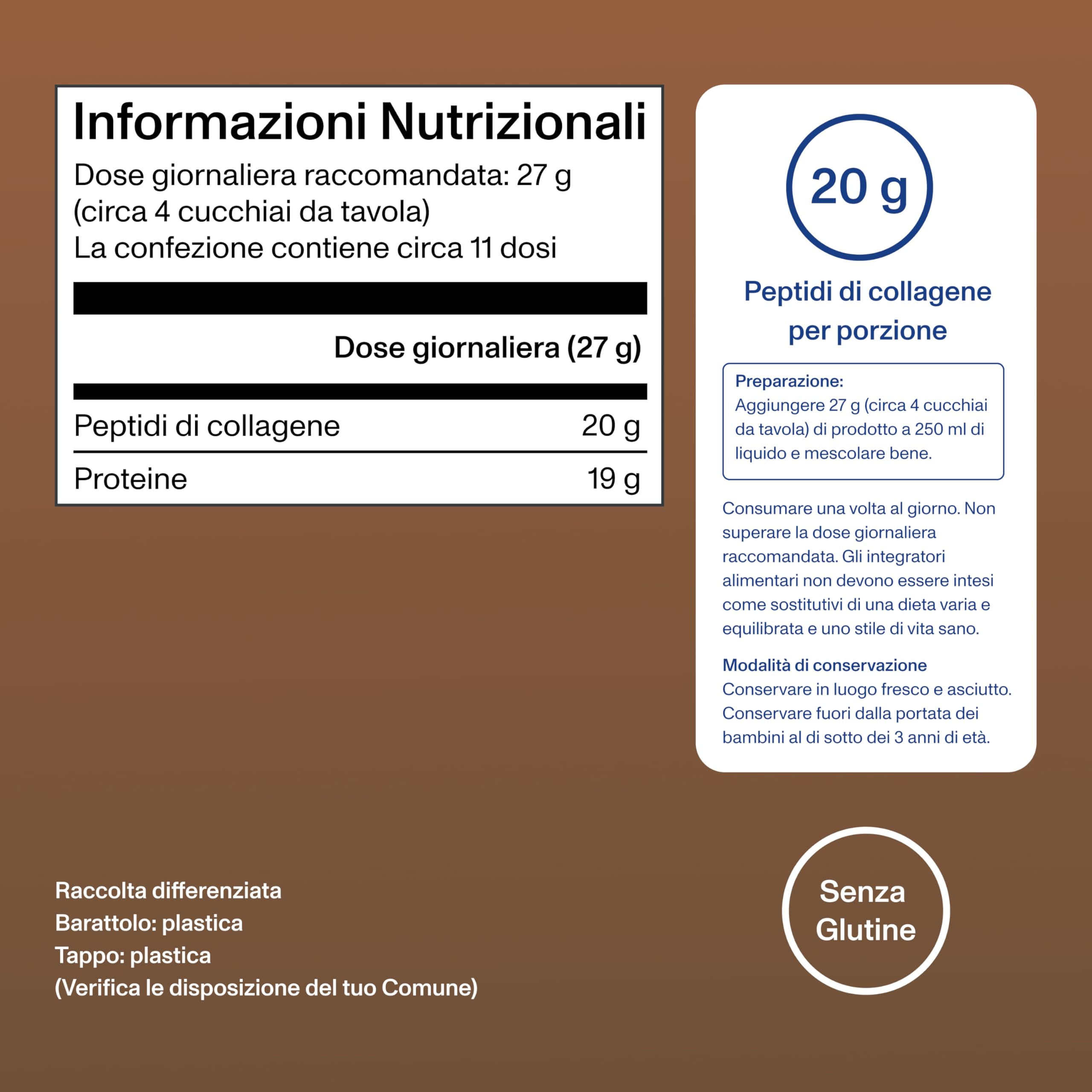 Vital Proteins Collagen Peptides Cacao, integratore collagene idrolizzato in polvere, Gusto Cacao, per pelle, capelli e unghie, 20g di peptidi di collagene bovino per porzione, 297g