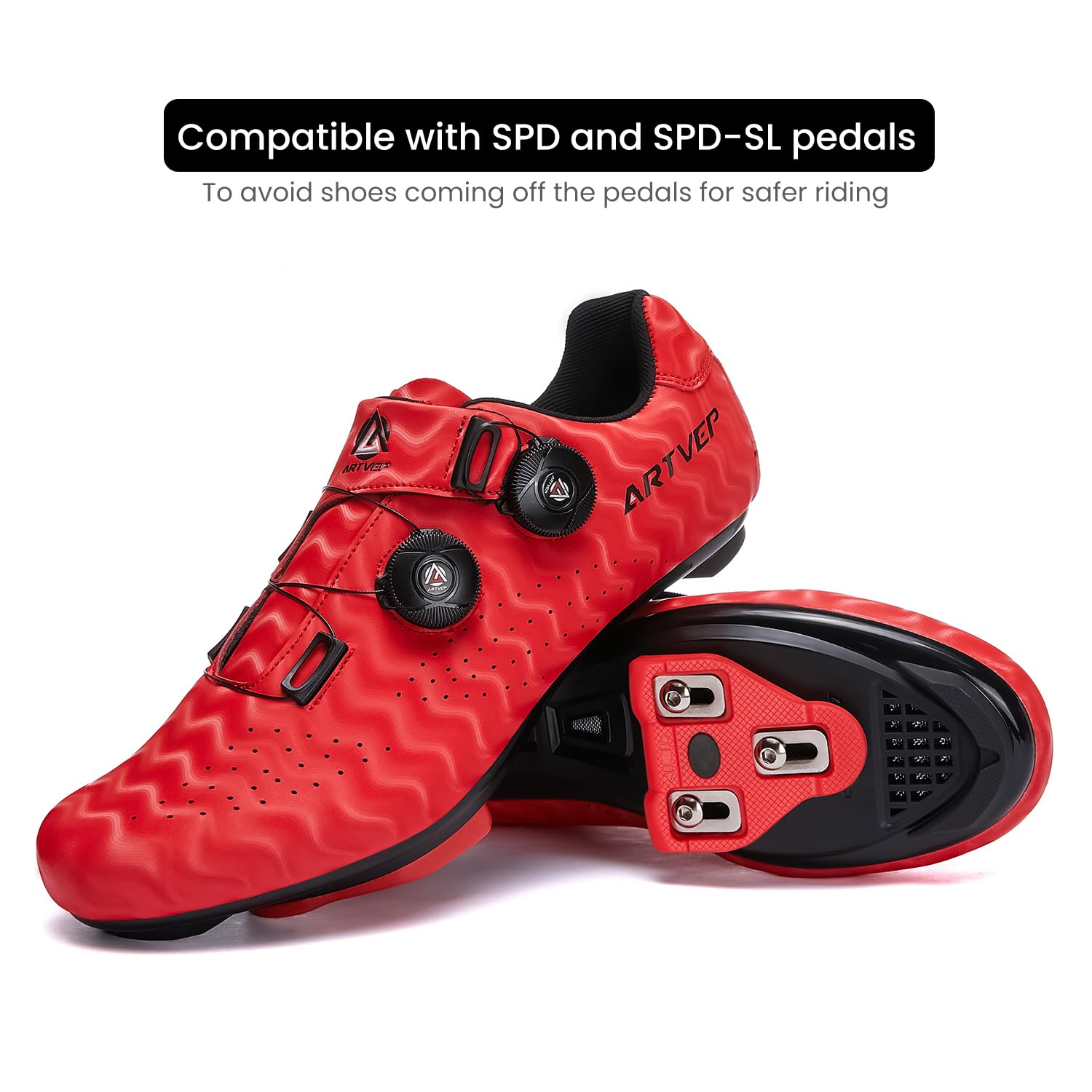 Scarpe da Ciclismo da Uomo Scarpe da Bici da Strada Compatibile con SPD e Delta Blocco Pedale Scarpe da Bicicletta Compatible with Peloton Antiscivolo Traspiranti
