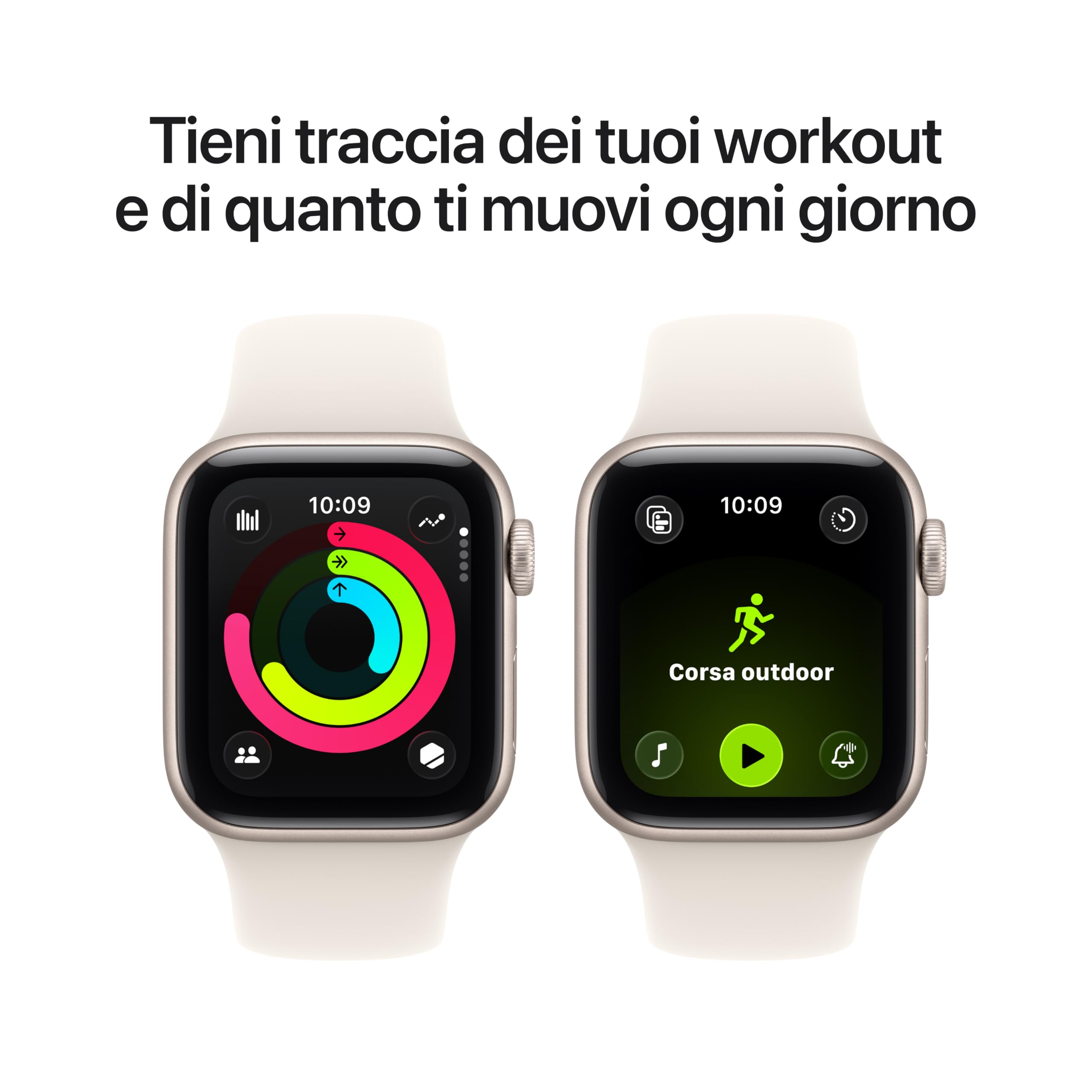 Apple Watch SE 3 GPS, Cassa 40 mm in alluminio galassia con Cinturino Sport galassia - S/M