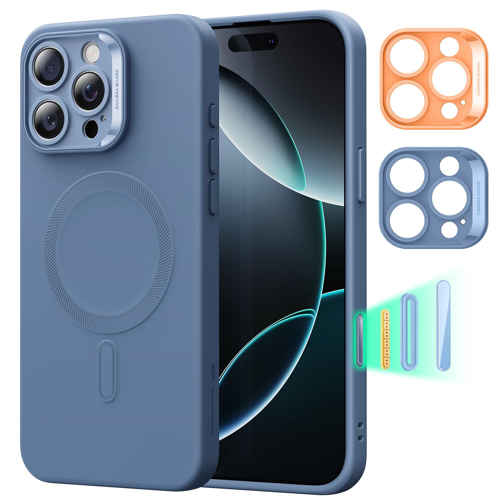 ESR Cover per iPhone 17 Pro Max, Custodia per controllo della fotocamera, Compatibile con MagSafe, Protezione antiurto di livello militare, Angoli Air Guard ammortizzanti, Trasparente