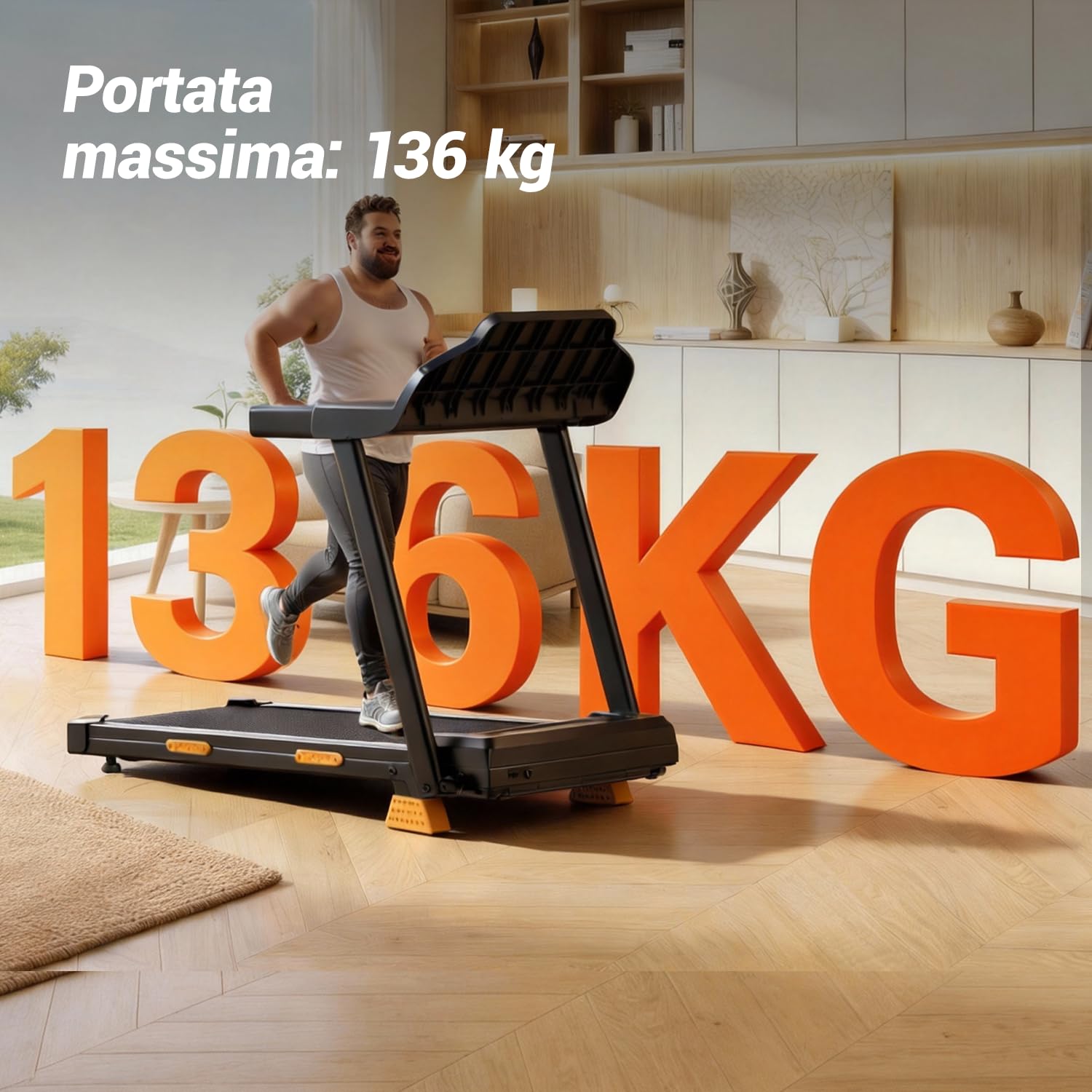 LONTEK Tapis Roulant Gain de Place avec Inclinaison de 15%, Tapis de Course Électrique 12KM/H, Tapis de Course Pliable pour la Maison avec Moteur 3.0 CV et Écran LED, Charge Maximale 136KG