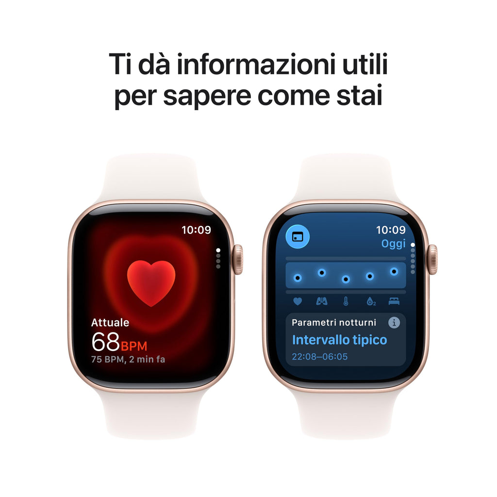 Apple Watch Series 11 GPS, Cassa 46 mm in alluminio Jet Black con Cinturino Sport nero - M/L