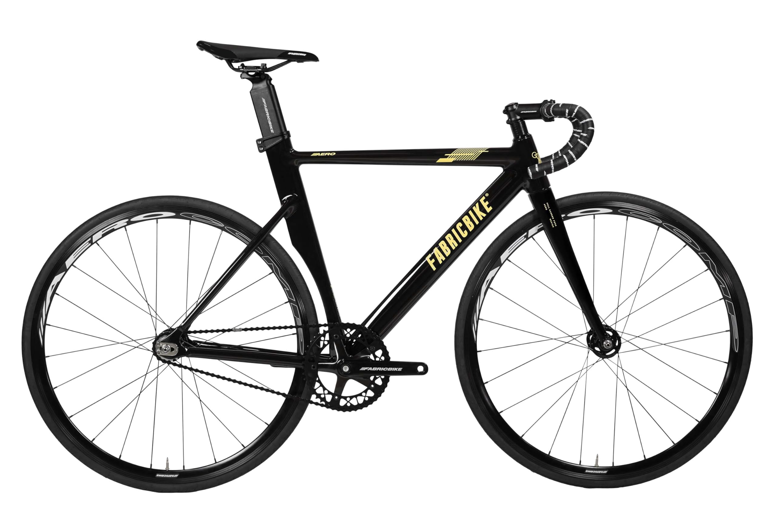FabricBike AERO - Fixed Gear Bicicletta, Single Speed Fixie Completa mozzo, Telaio in Alluminio e Forcella in carbonio, Ruote 28, 5 Colori, 3 Dimensioni, 7.95 kg (Taglia M)