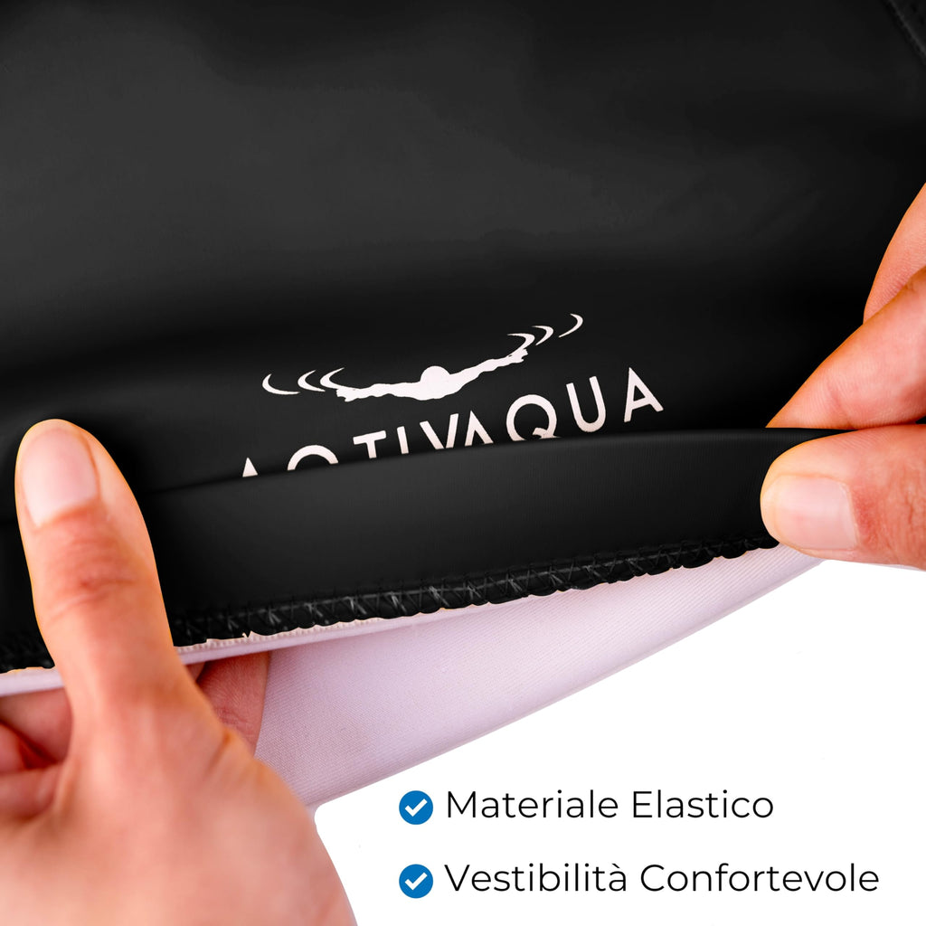 AqtivAqua Cuffia Piscina Uomo, Donna e Bambini — Morbida ed Elastica in Spandex con Rivestimento Protettivo — Ideale per l'Uso in Piscina
