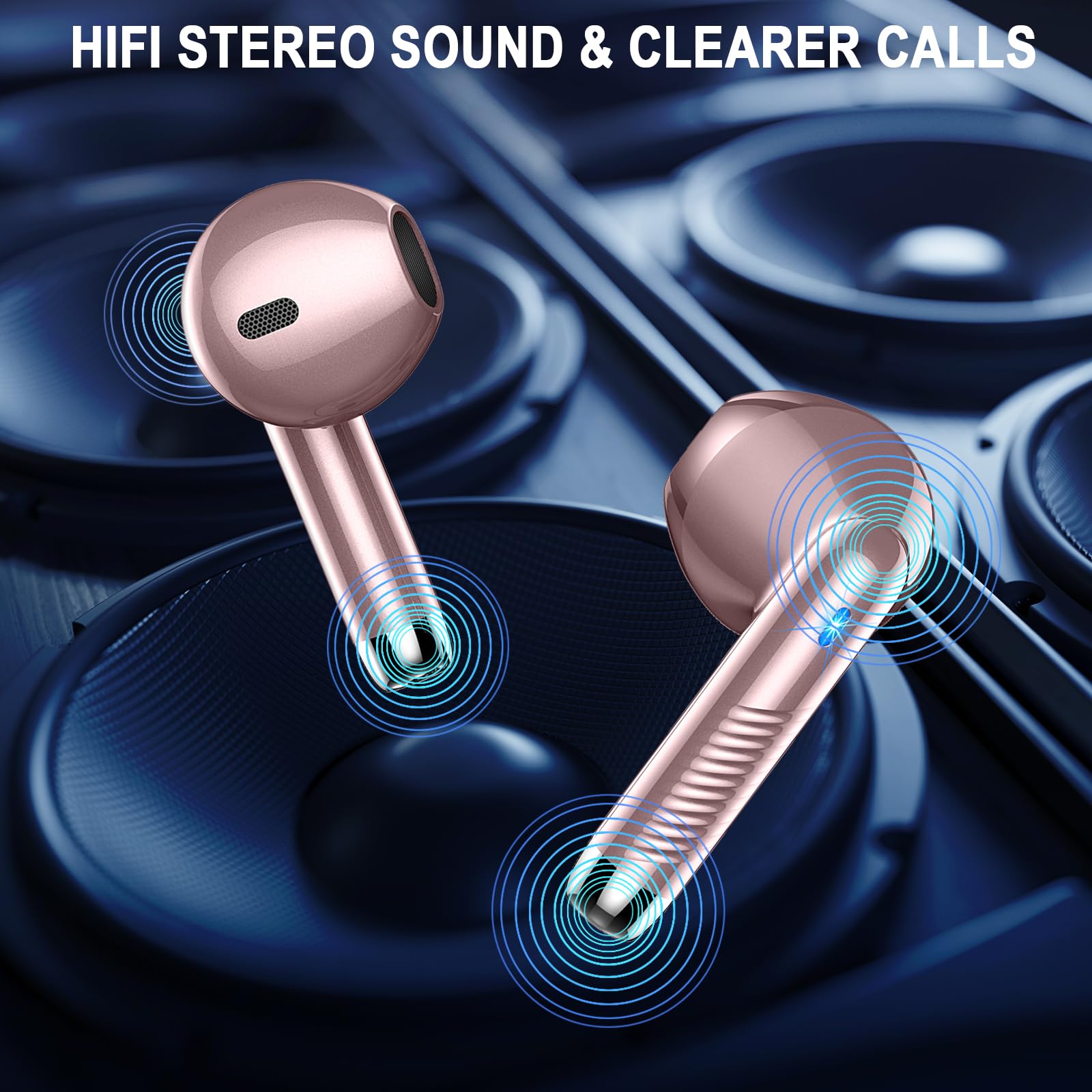 2026 Cuffie Bluetooth Auricolari Bluetooth 5.4, Cuffie Wireless con 4 ENC Cancellazione Rumore Mic, Cuffie in Ear 40 Ore di Riproduzione, Cuffie Senza Filo HiFi Stereo IP7 Impermeabili per iOS/Android