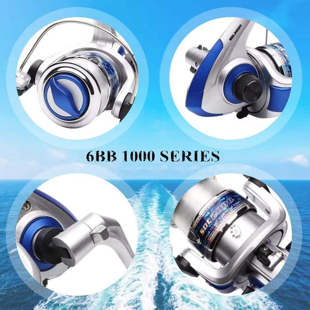 Mini Mulinello da Spinning e Canna Combo Mano Portatile Telescopica Fibra di Carbonio Dura al 99% Mare Canna da Pesca e Mulinello Esche Artificiali Lenza