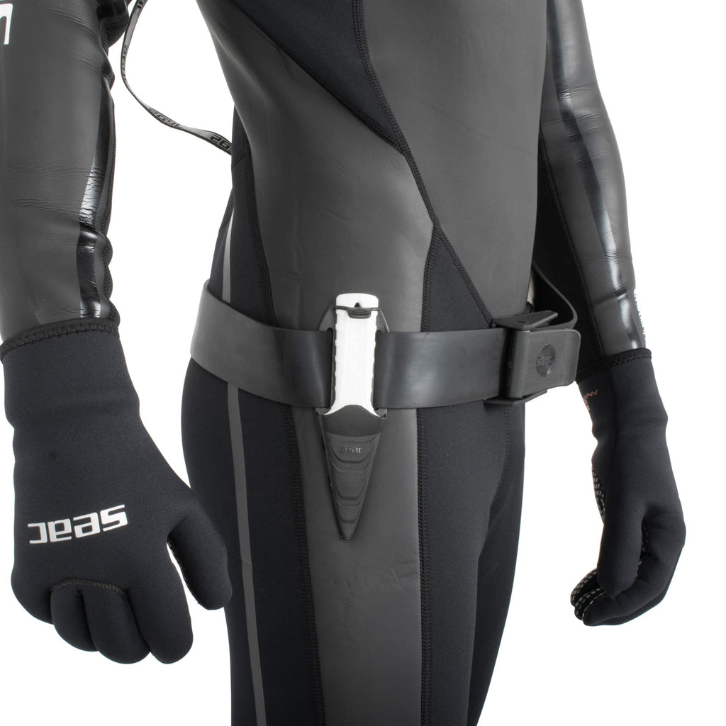 SEAC Samurai Coltello Sub per Pesca in Apnea e Immersione Subacquea, Pugnale Subacqueo con Fascia in Velcro Unisex Adulto