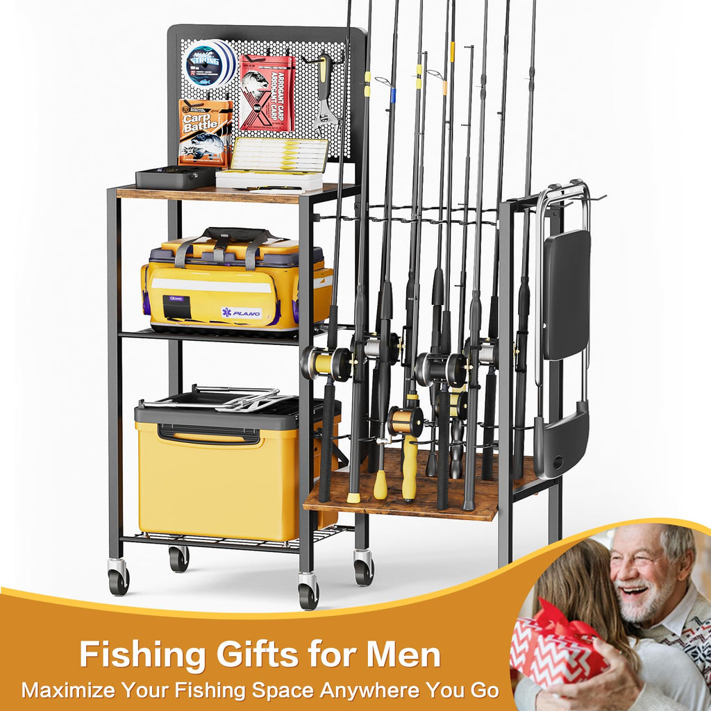 Bikoney Supporto per Canna da Pesca Accessori da Pesca Attrezzi da Pesca Organizzatori di Attrezzature da Pesca Negozio da Pesca Supporti per Canna da Pesca Carrello per Garage Casa Ingresso Angolo
