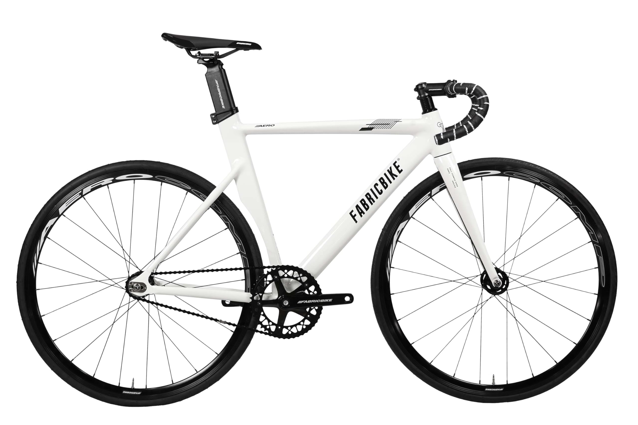 FabricBike AERO - Fixed Gear Bicicletta, Single Speed Fixie Completa mozzo, Telaio in Alluminio e Forcella in carbonio, Ruote 28, 5 Colori, 3 Dimensioni, 7.95 kg (Taglia M)