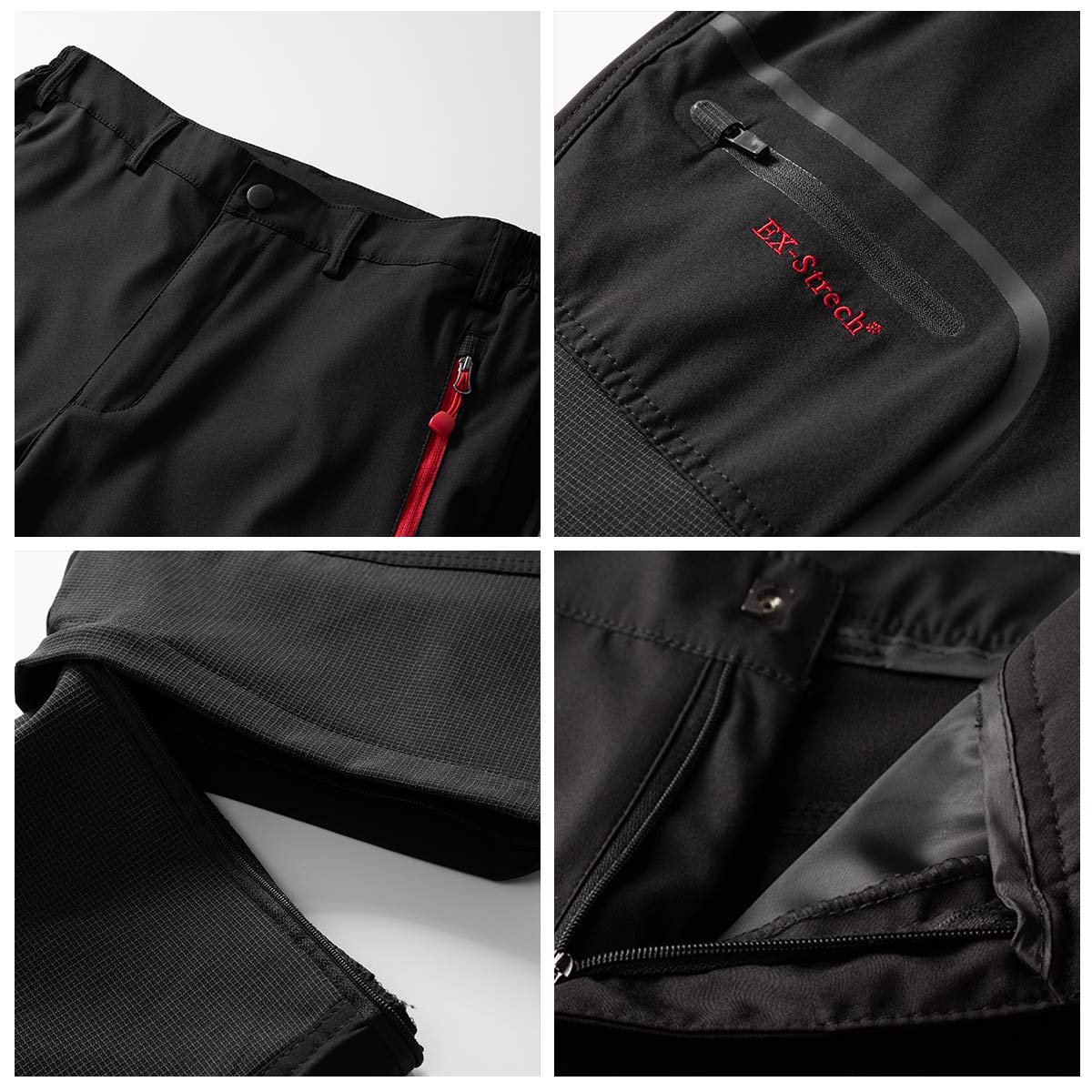 Zoerea Pantaloni Trekking Uomo Asciugare Rapidamente Traspiranti Convertibile Pantaloncini Primavera Estate Sottile All'aperto Alpinismo Escursionismo Calzoni