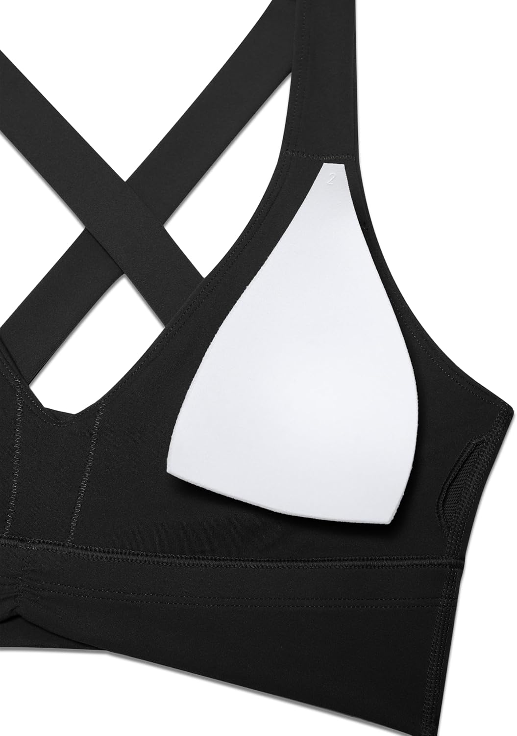 CRZ YOGA Butterluxe Donna Increspato Sport Reggiseni Collo a V Incrocio Schiena Yoga Canotta Tops